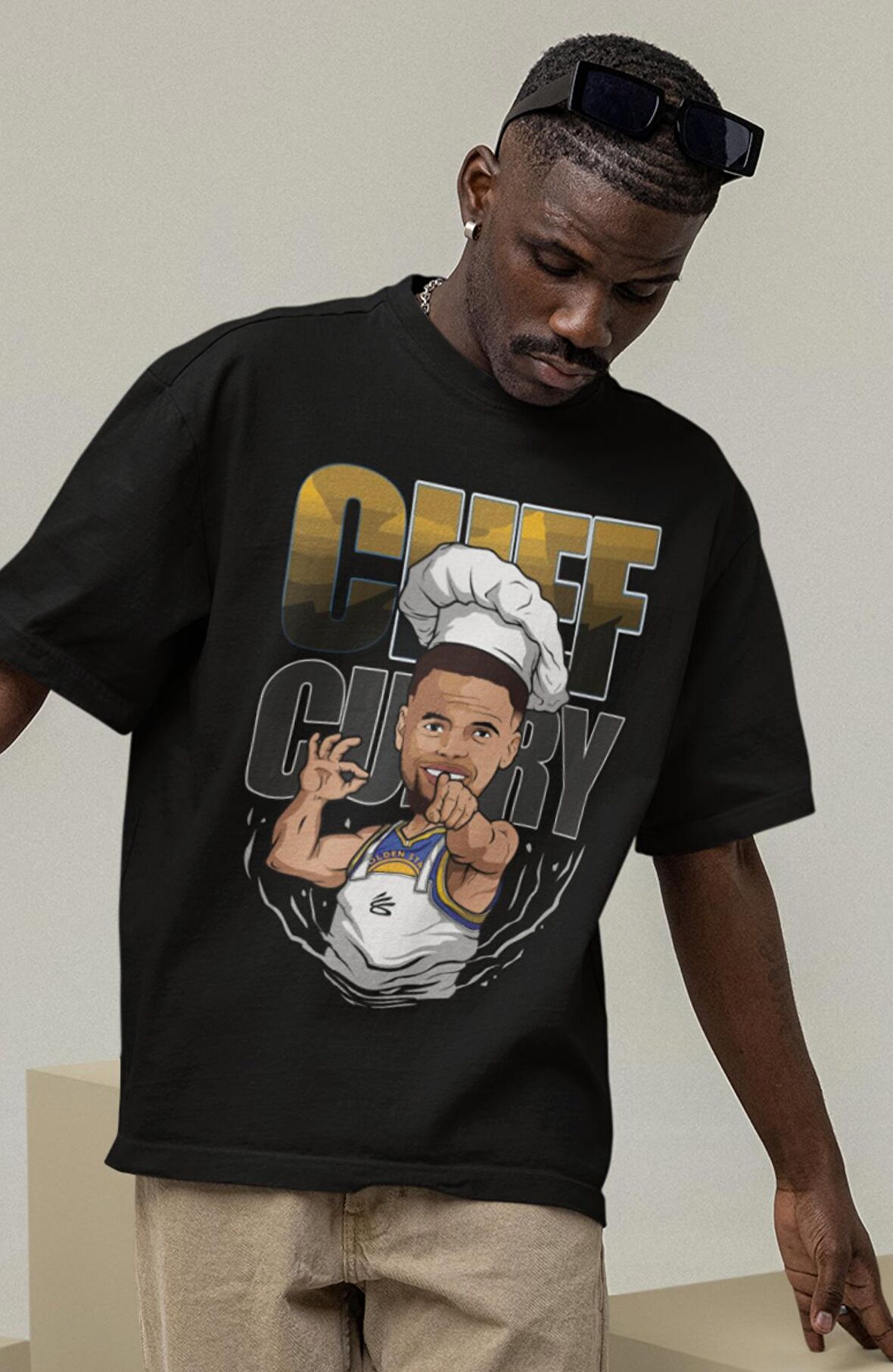 Unisex Cheff Stephen Curry Baskılı T-shirt, Erkek-Kadın Basketbol Temalı Tişört