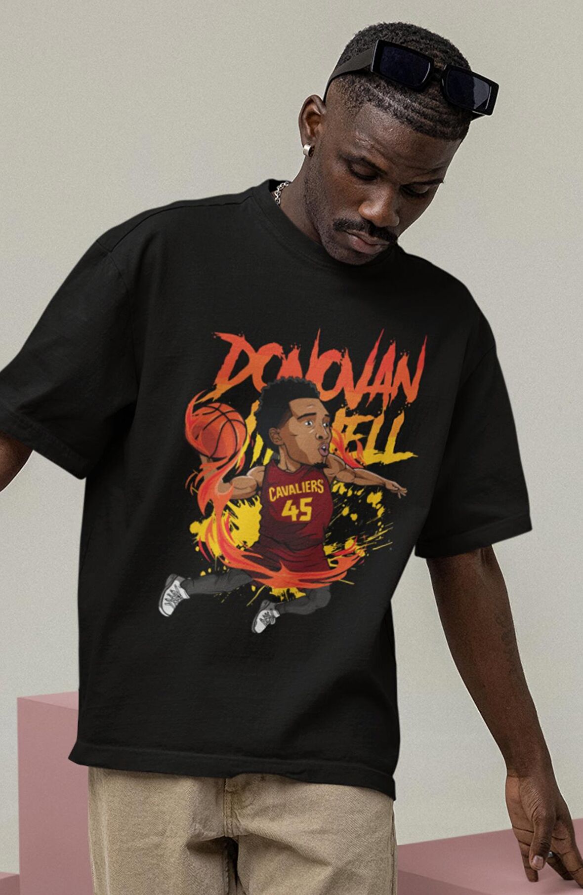 Unisex Donovan Mitchell Baskılı T-shirt, Erkek-Kadın Basketbol Temalı Tişört