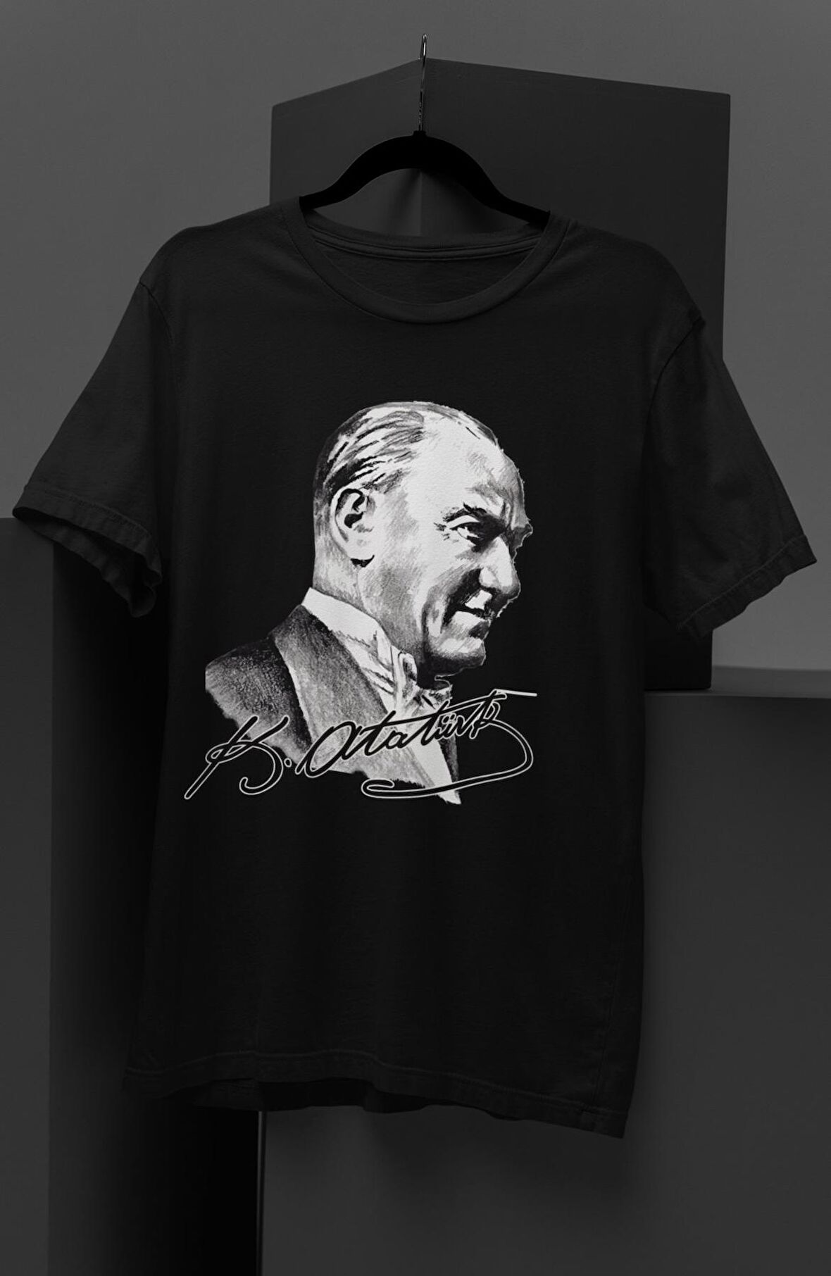 Mustafa Kemal Atatürk İmza Baskılı Unisex T-shirt, Erkek-Kadın Atatürk Baskılı Tişört