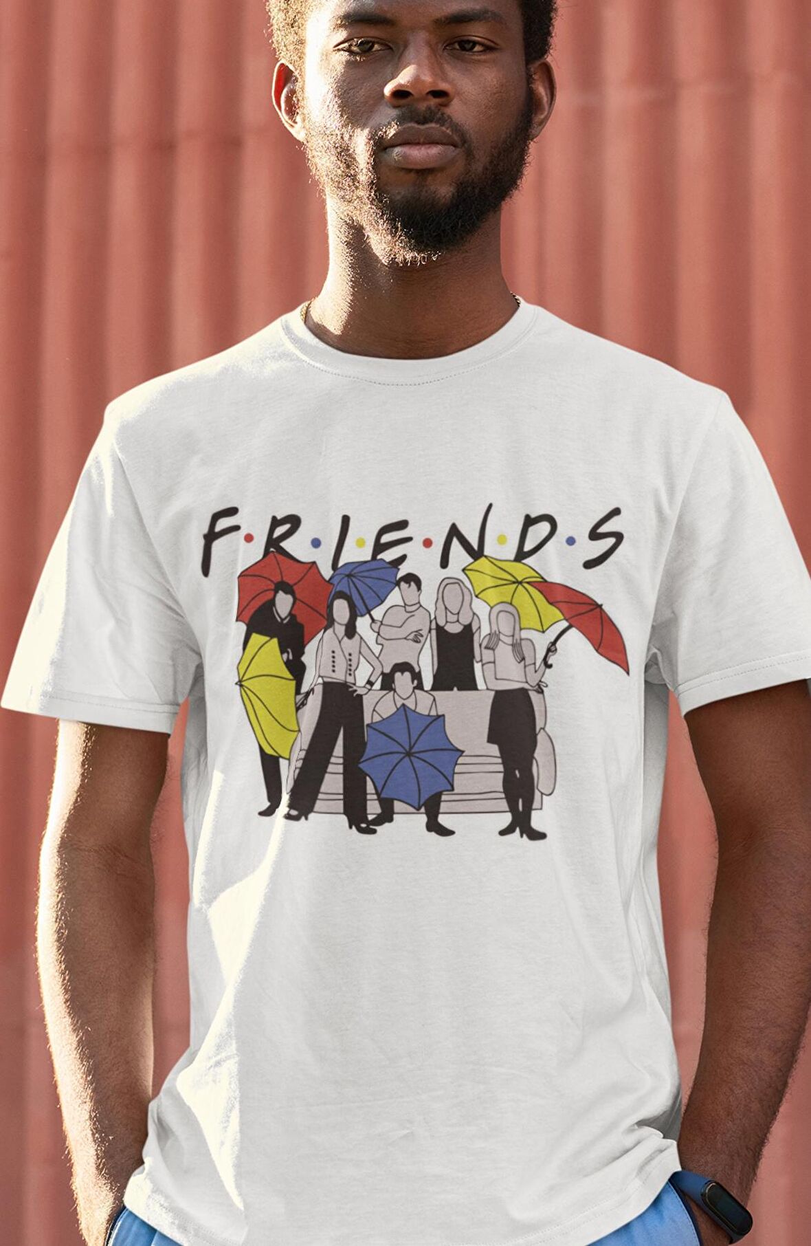 Friends Dizi Karakterleri Baskılı Tişört, Erkek-Kadın Friends Baskılı T-Shirt
