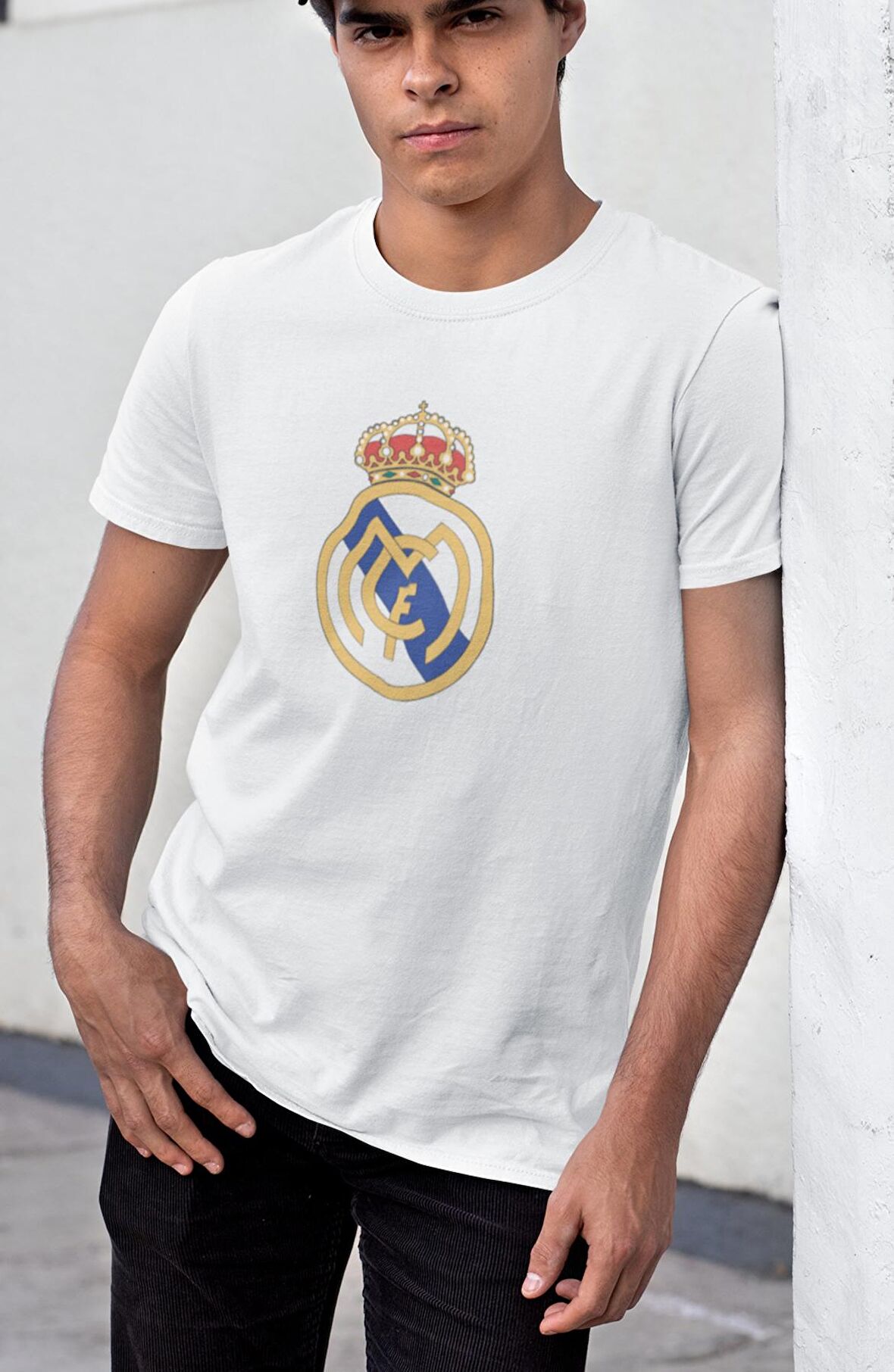 Real Madrid Baskılı Unisex T-shirt, Erkek-Kadın Futbol Takımı Baskılı Tişört