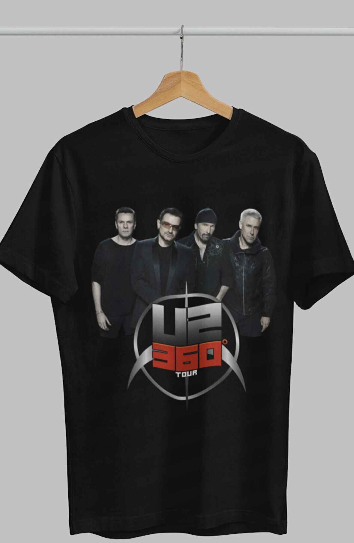 Unisex U2 360 Tour Baskılı T-shirt, Rock-Metal Müzik Baskılı Tişört
