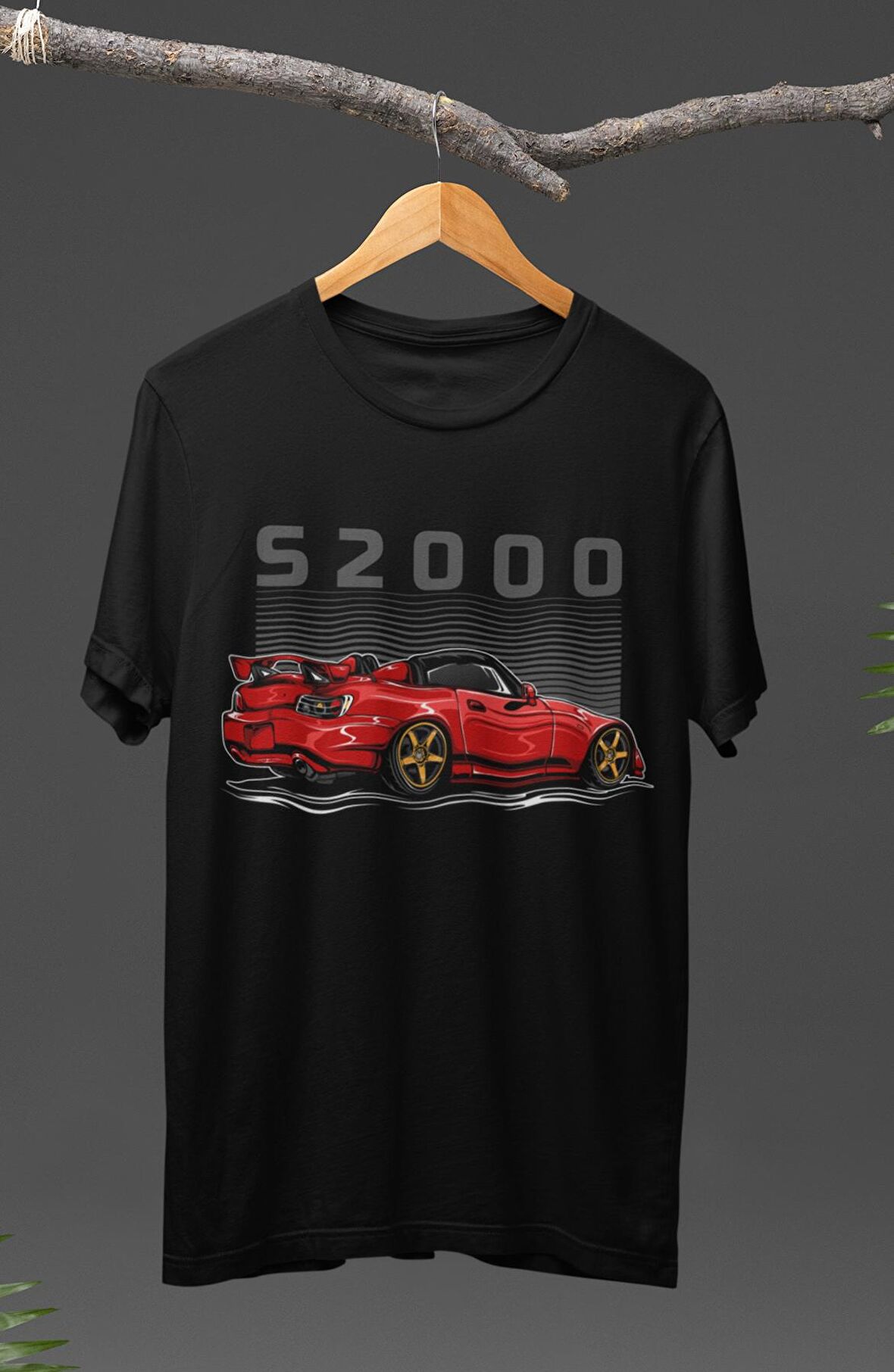 Unisex Honda S2000 Baskılı T-shirt, Araba Yarış Temalı Tişört