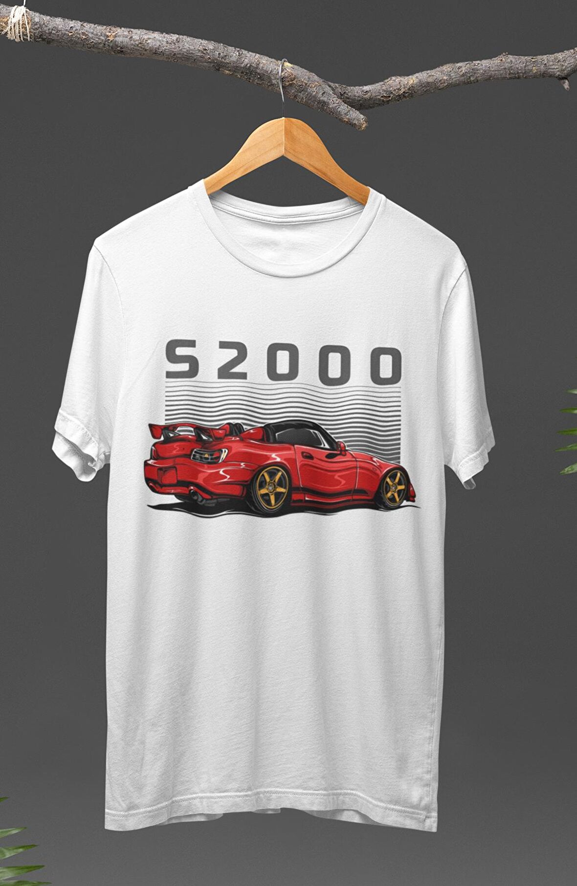 Unisex Honda S2000 Baskılı T-shirt, Araba Yarış Temalı Tişört