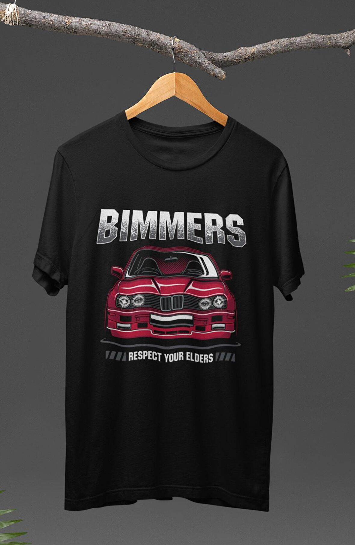 Unisex Bimmers BMW Serisi Baskılı T-shirt, Araba Yarış Temalı Tişört