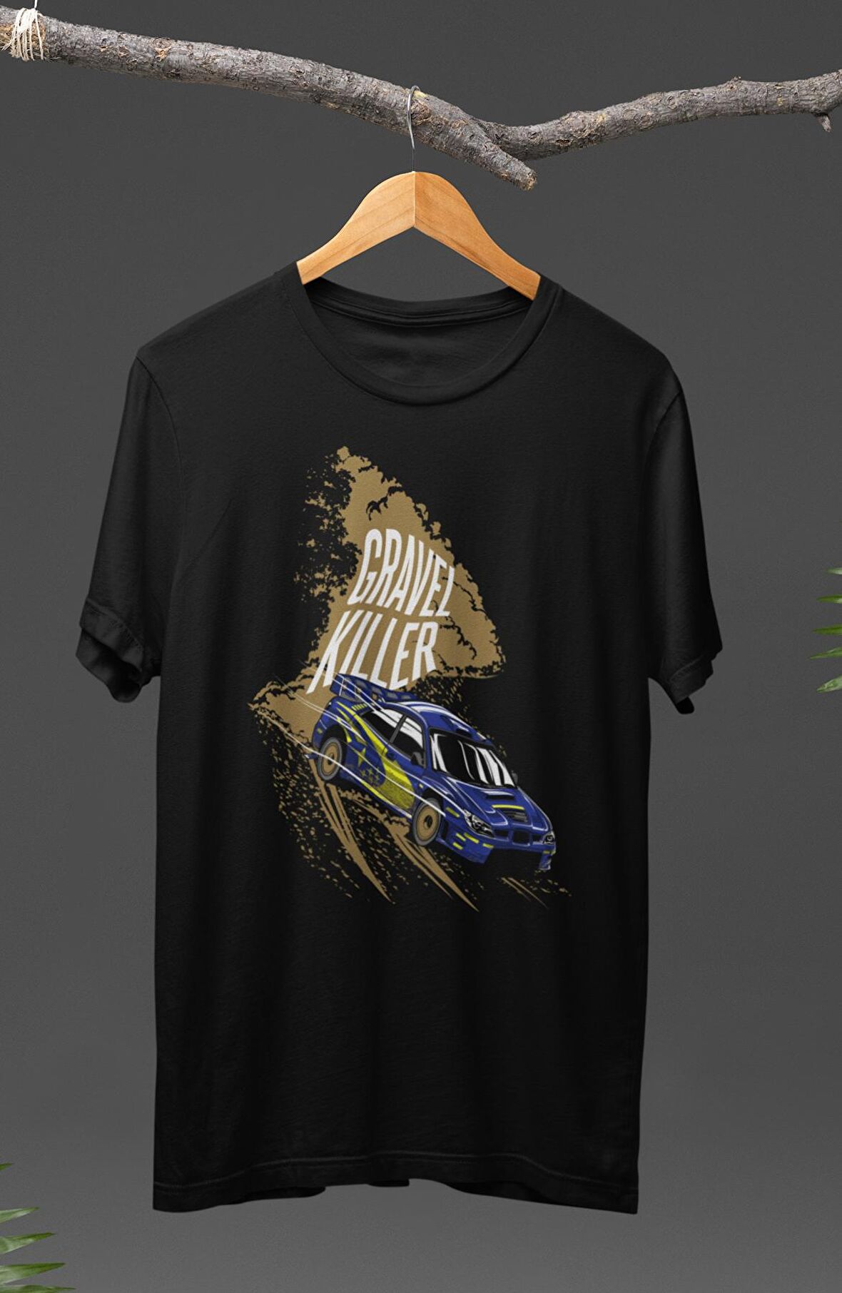 Unisex Gravel Killer Hızlı ve Öfkeli Racing Car Baskılı T-shirt, Araba Yarış Temalı Baskılı Tişört