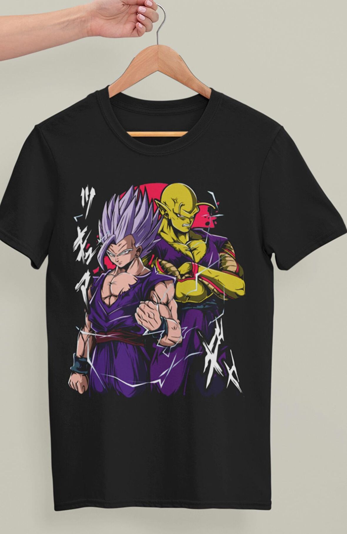 Oversize Dragon Ball Super Hero Baskılı T-shirt, Unisex Anime Baskılı Tişört