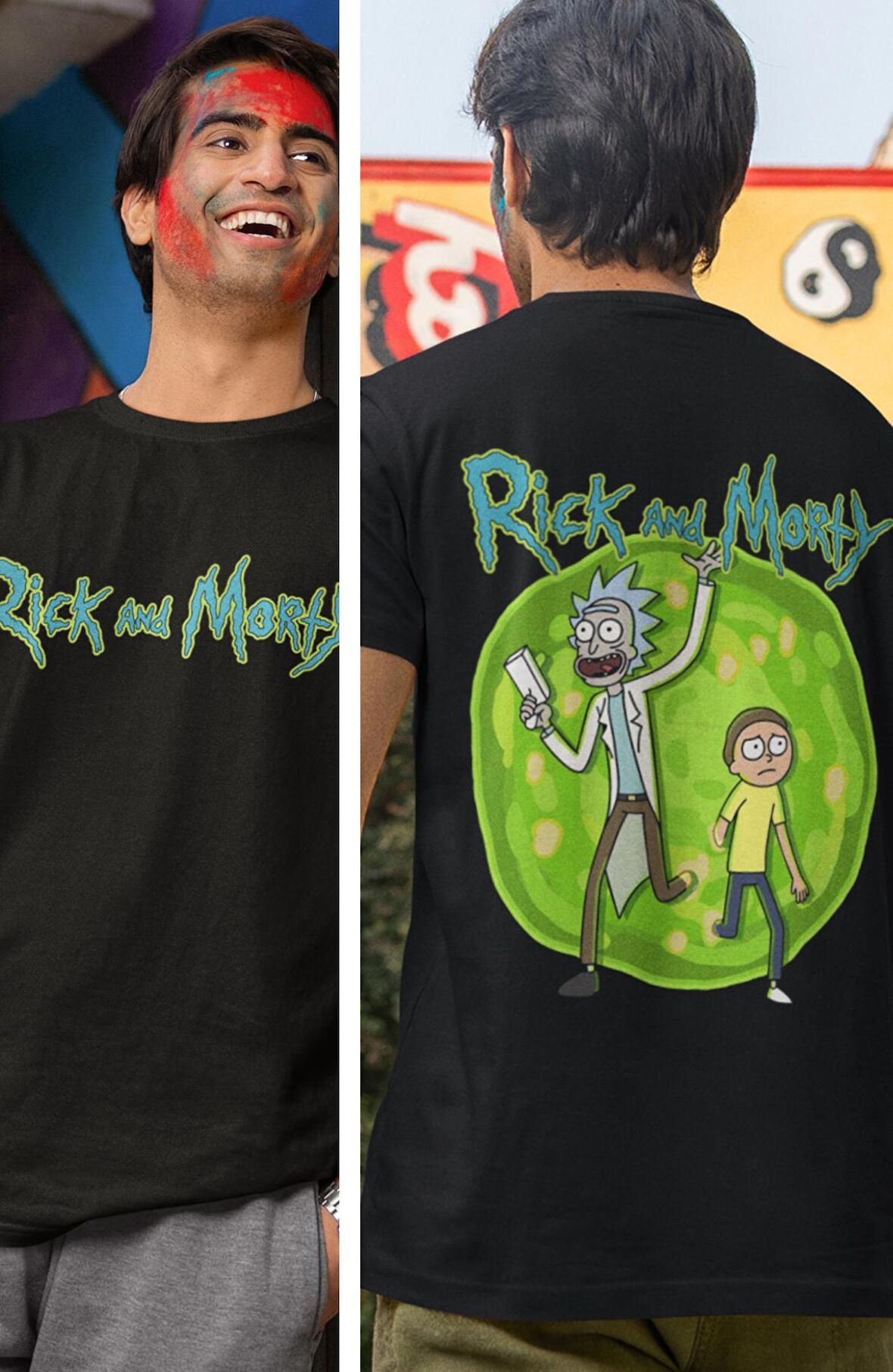 Morty Yazılı Sırt Baskılı Erkek-Kadın Tişört
