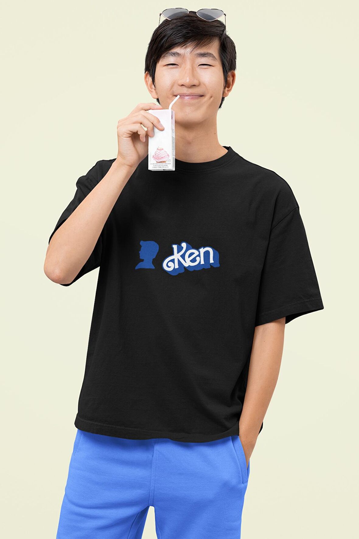 Oversize Ken Yazılı Tişört, Unisex Ken Baskılı T-Shirt