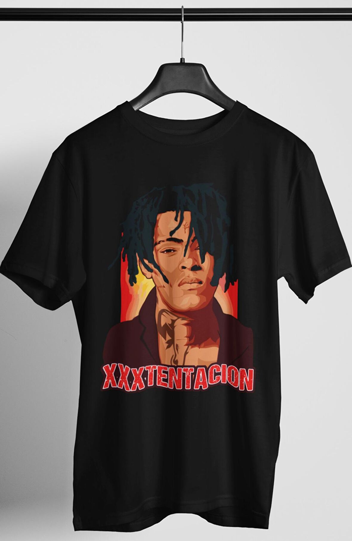 Unisex XXXTentacion Baskılı T-shirt, Oversize XXXTentacion Rap Temalı Tişört