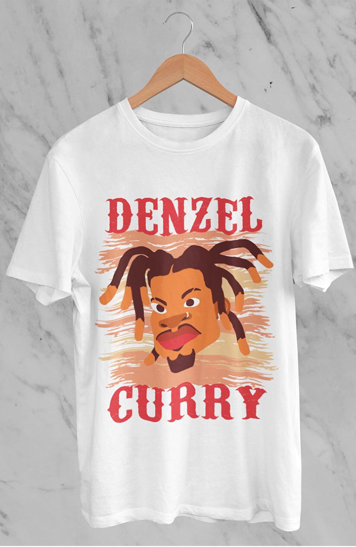 Unisex Denzel Curry Baskılı T-shirt, Oversize Denzel Rapçiler Serisi Tişört