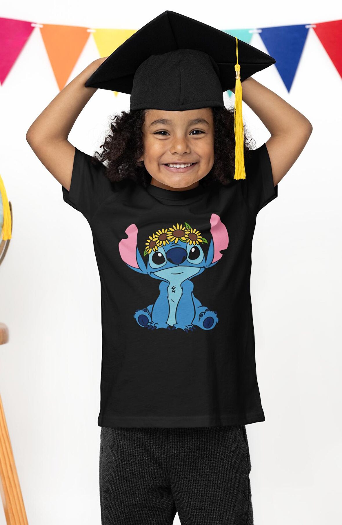 Stitch Baskılı Erkek Çocuk Tişört, Stitch Baskılı Erkek Bebek T-Shirt