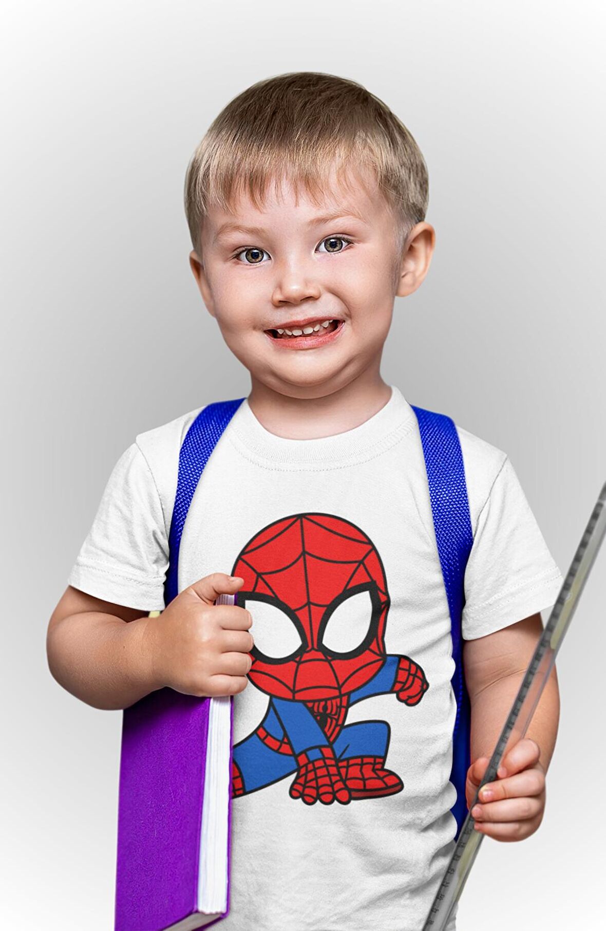 Baby Spiderman Baskılı Çocuk Tişört, Unisex Spider-Man Baskılı Bebek T-Shirt