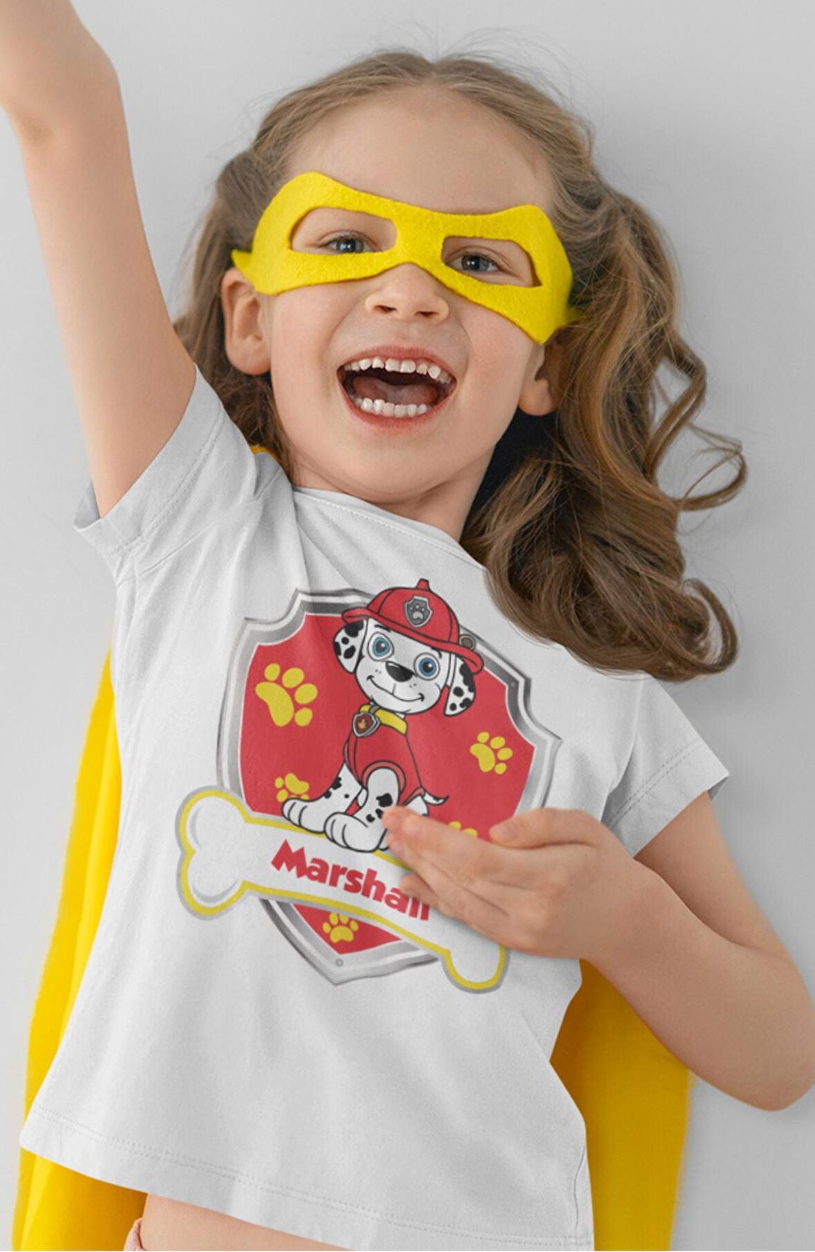 Paw Patrol Marshall Baskılı Çocuk Tişört, Unisex Çizgi Film Baskılı Bebek T-Shirt