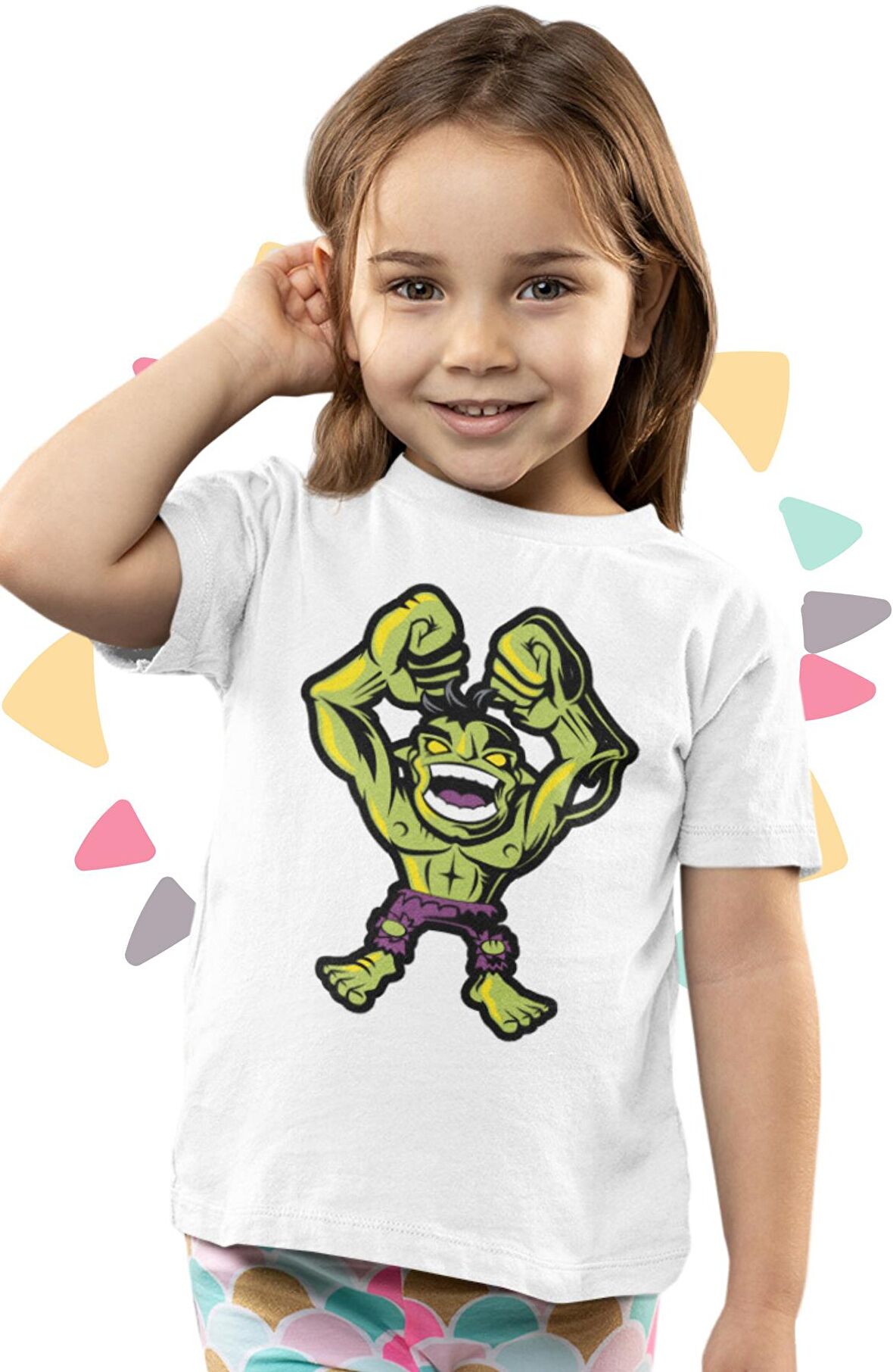 Baby Hulk Baskılı Çocuk Tişört, Unisex Marvel Baskılı Bebek T-Shirt