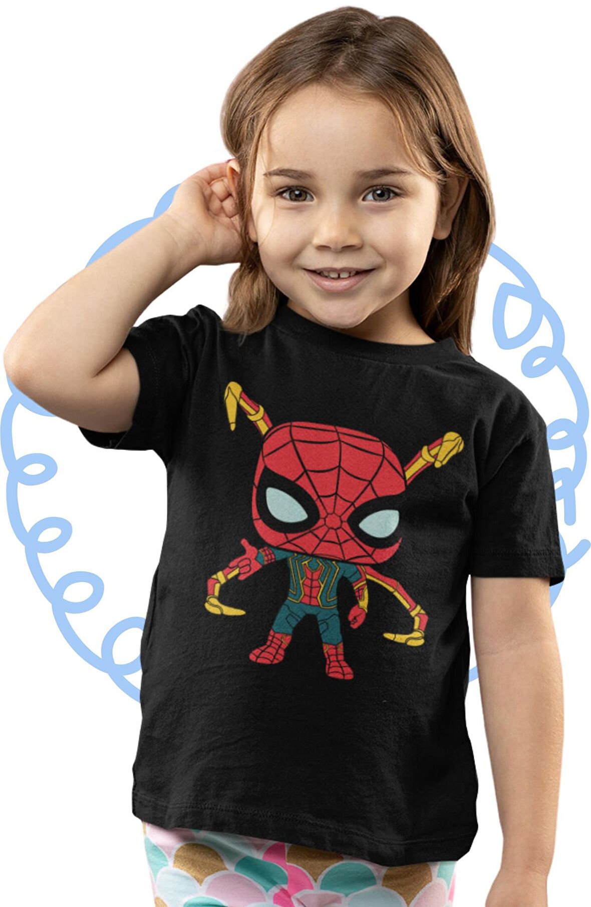 Baby Örğmcek Adam Baskılı Çocuk Tişört, Unisex Spiderman Baskılı Bebek T-Shirt