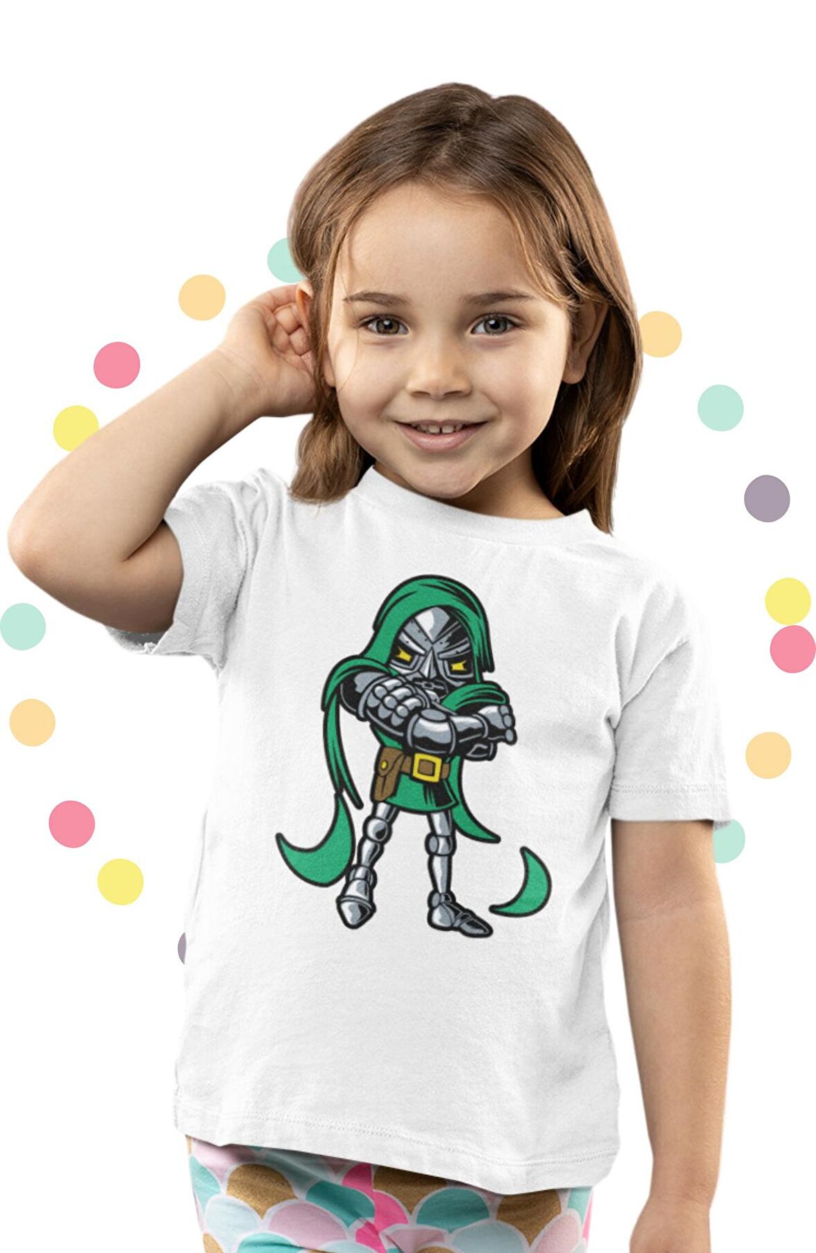 Baby Doctor Doom Baskılı Çocuk Tişört, Unisex Marvel Baskılı Bebek T-Shirt