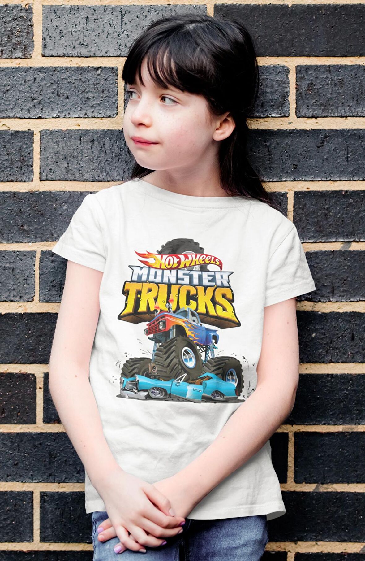 Hot Wheels Baskılı Çocuk Tişört, Unisex Çizgi Film Baskılı Bebek T-Shirt