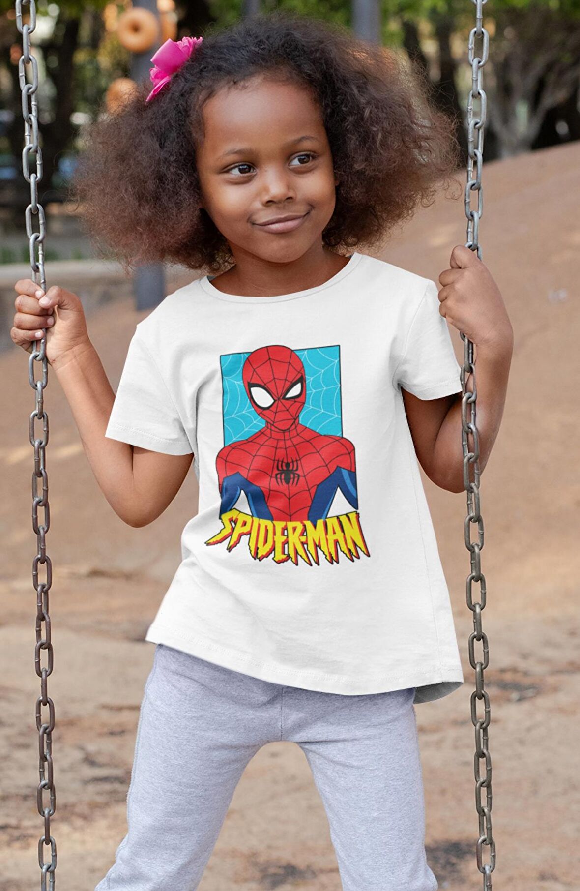 Spider-Man Yazılı Çocuk Tişört, Unisex Marvel Baskılı Bebek T-Shirt