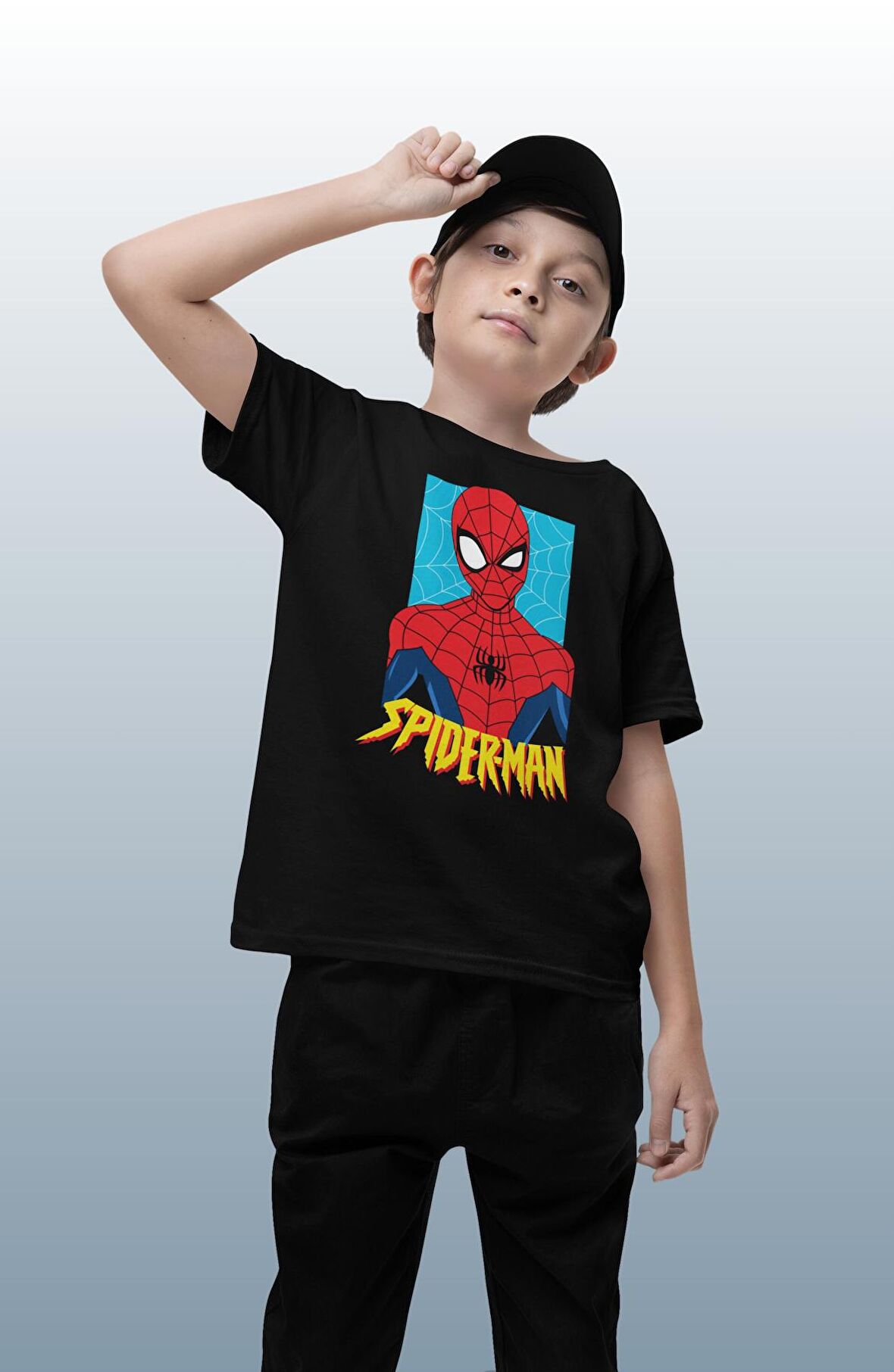 Spider-Man Yazılı Çocuk Tişört, Unisex Marvel Baskılı Bebek T-Shirt