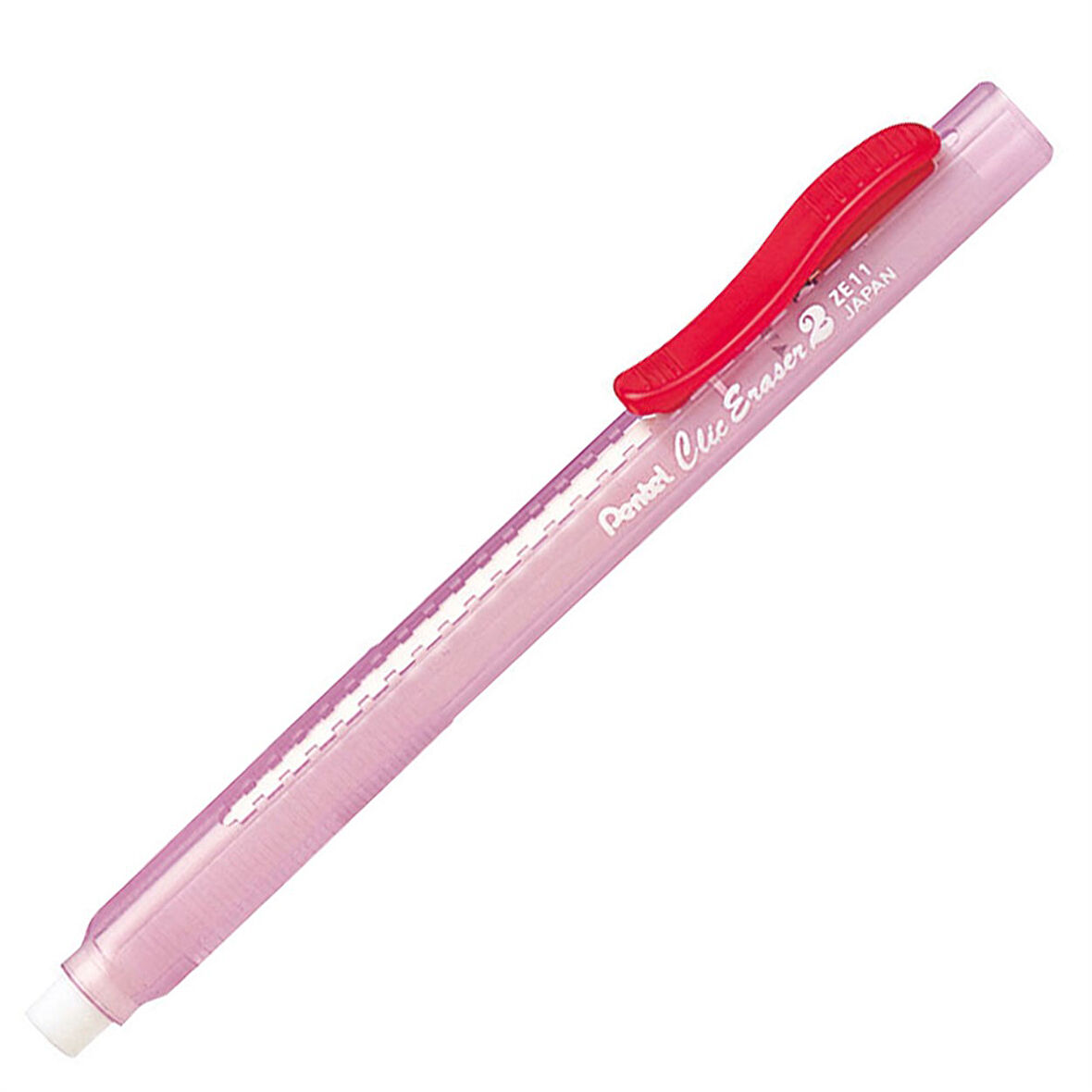 Pentel Sürgülü Kalem Silgi Pembe Şeffaf Gövdeli