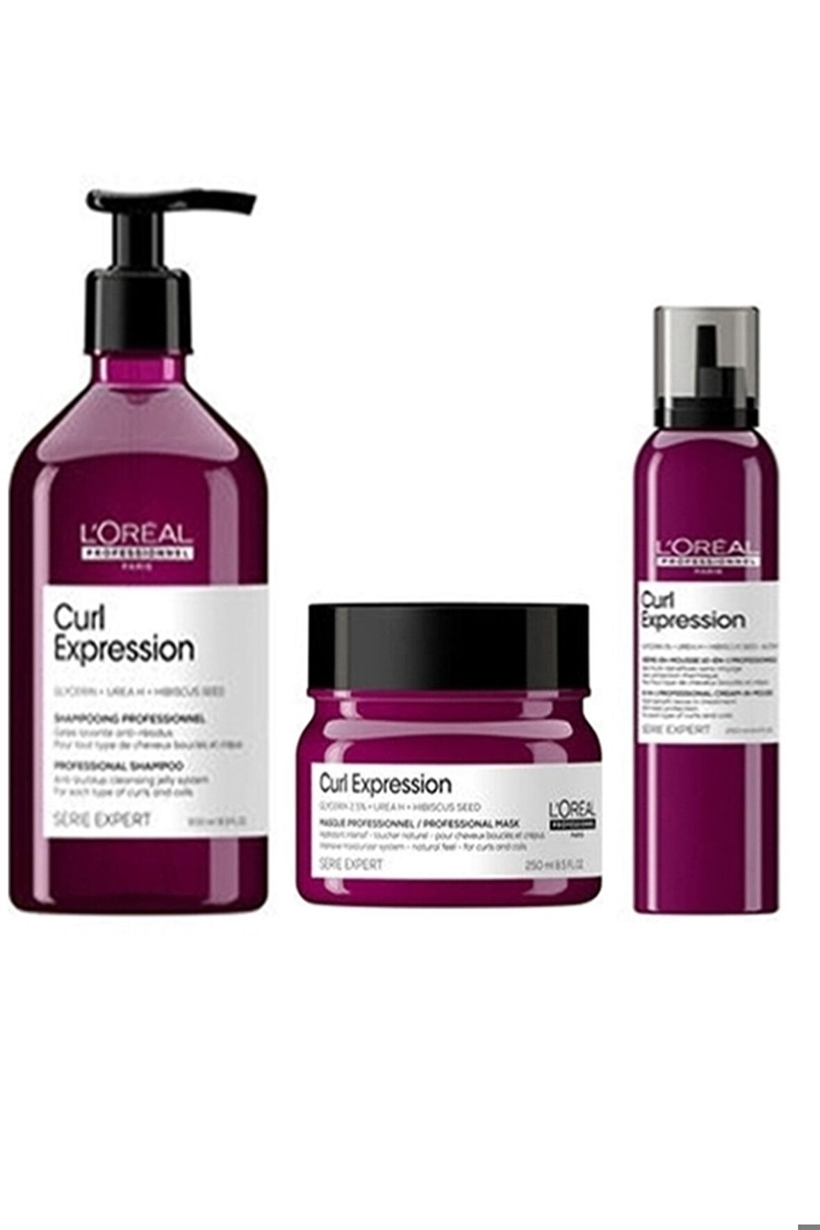 Loreal Serie Expert Curl Expression Kıvırcık Saçlar Için Birikme Önleyici Şampuan Maske Köpük Set