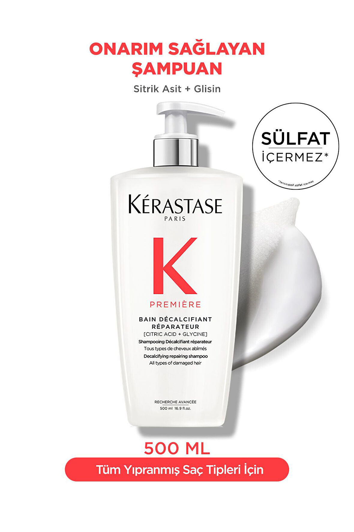 Kerastase Premiere Première Bain Decalcifiant Reparateur Yıpranmış Saçlar Için Onarım Sağlayan Şampuan 500 ml