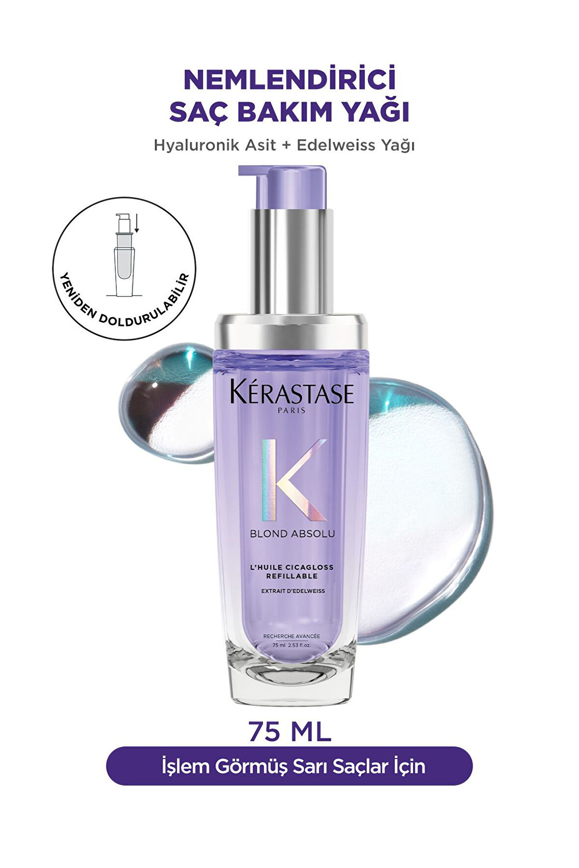 Kerastase Blond Absolu L'huile Cicagloss Sarı Saçlar Için Saç Bakım Yağı 75 ml