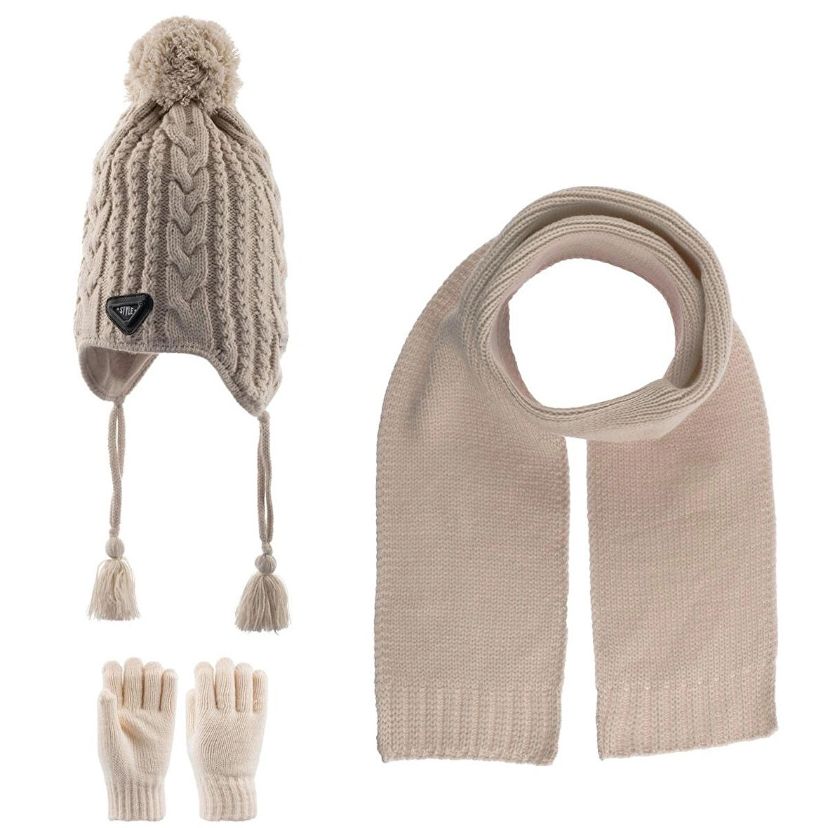 4-8 Yaş Erkek Bebek & Çocuk Atkı Bere Eldiven 3'lü Takım