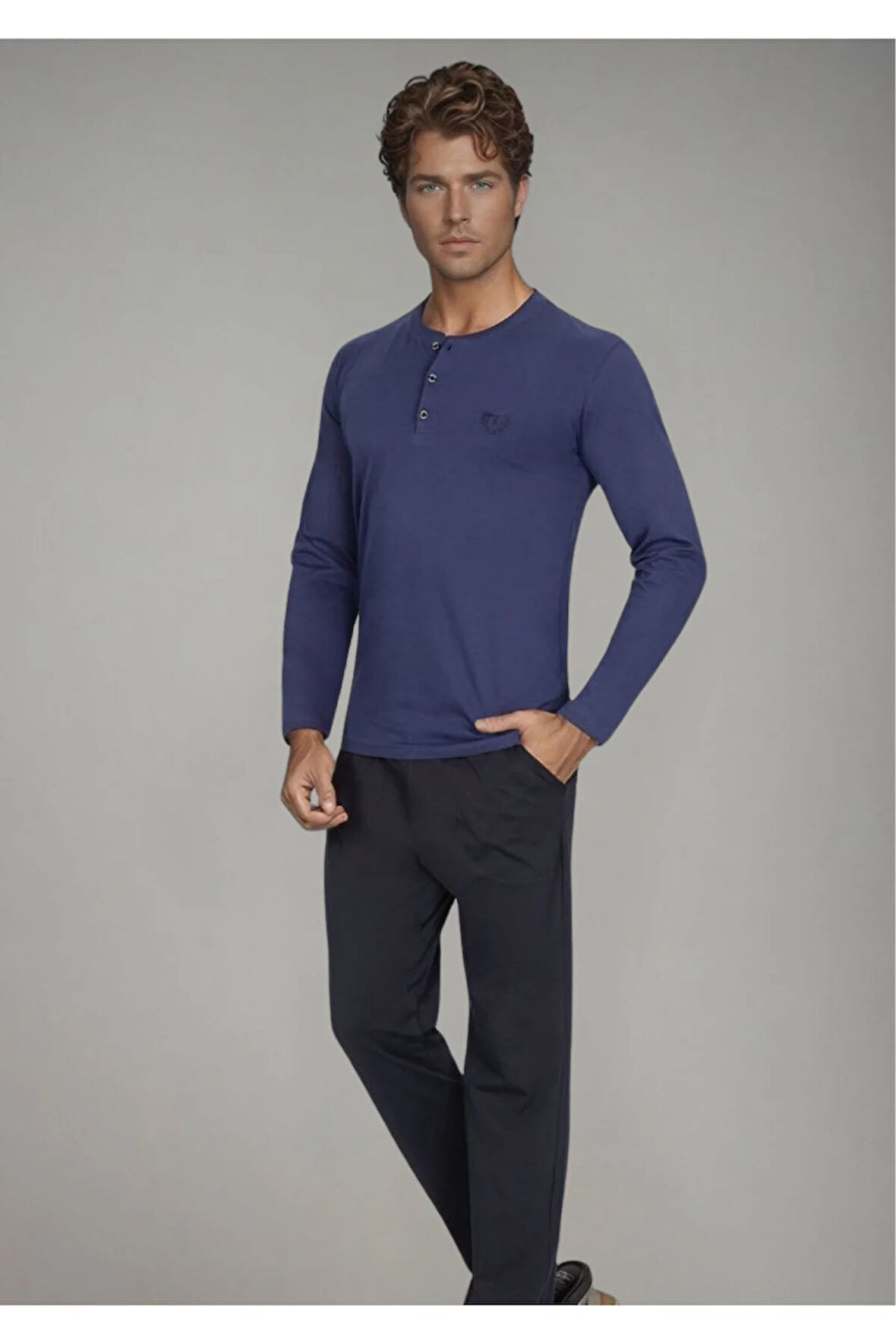 Erkek Giyim %100 Pamuk Penye Pijama Takımı L1.ANC.1001.01