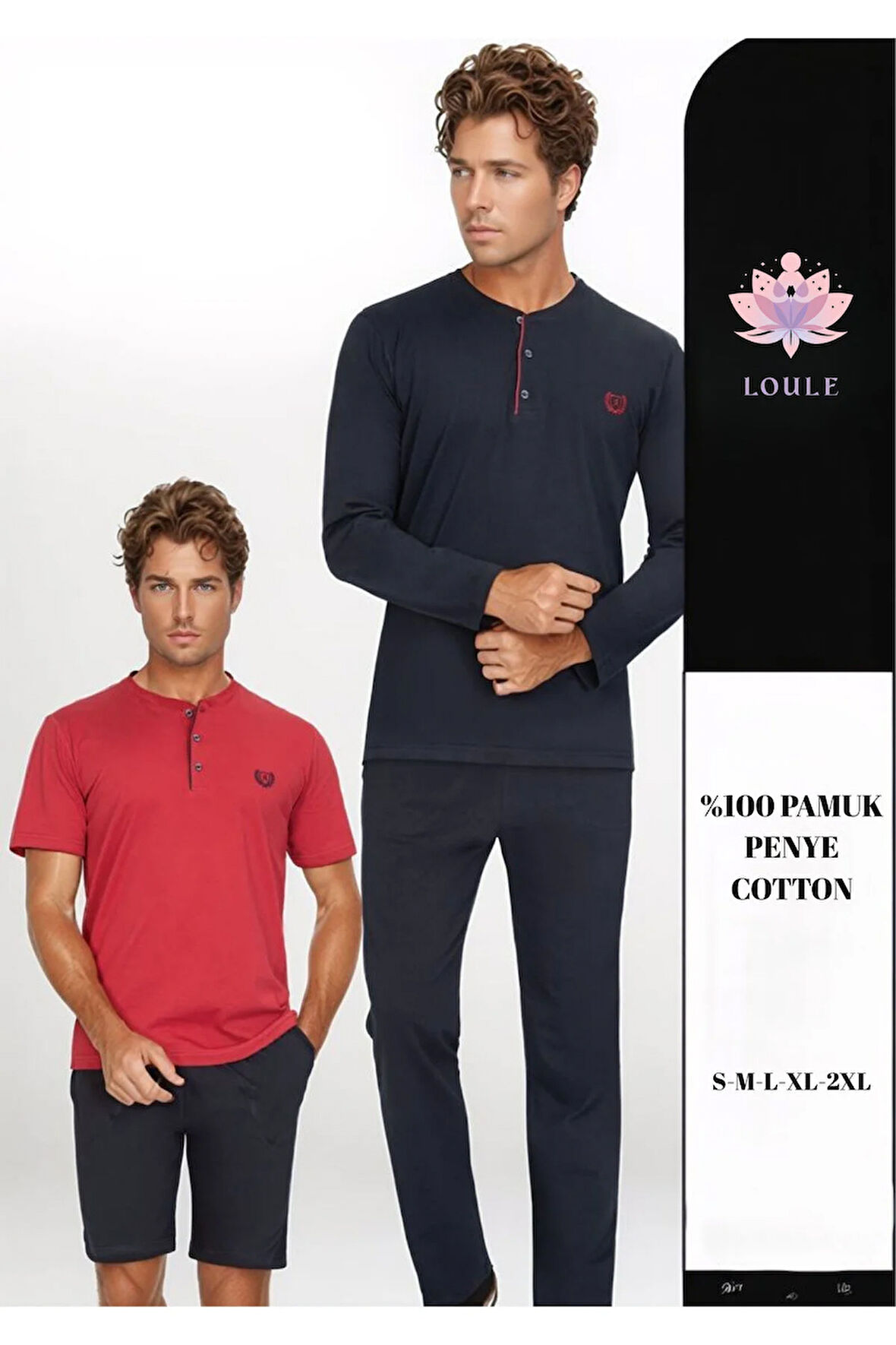 Erkek %100 Pamuk Penye 4'lü Yazlık & Kışlık Pijama Takımı L1.ANC.801.01