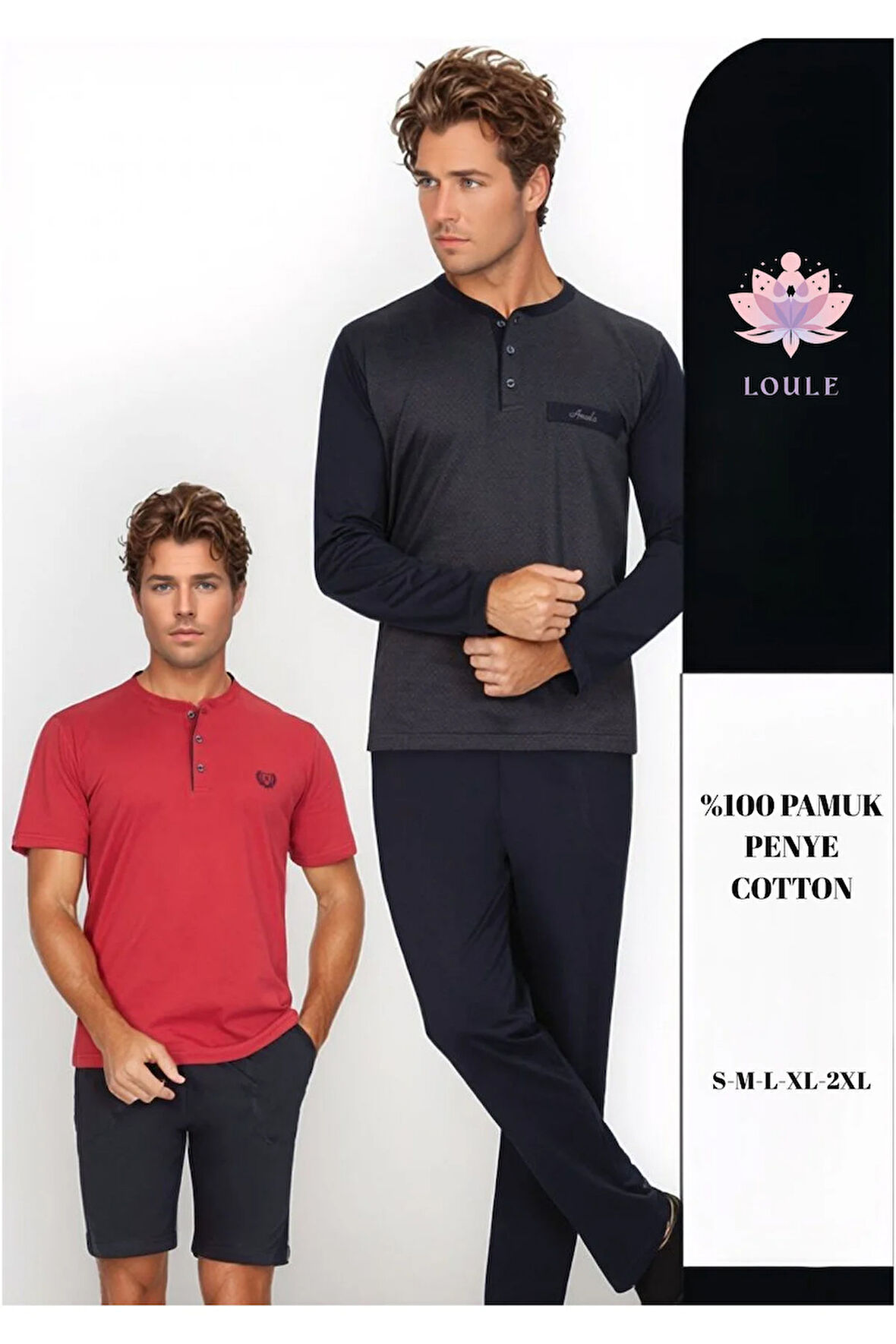 Erkek %100 Pamuk Penye 4 Parça Jakarlı Yazlık & Kışlık Pijama Takımı L1.ANC.969.01