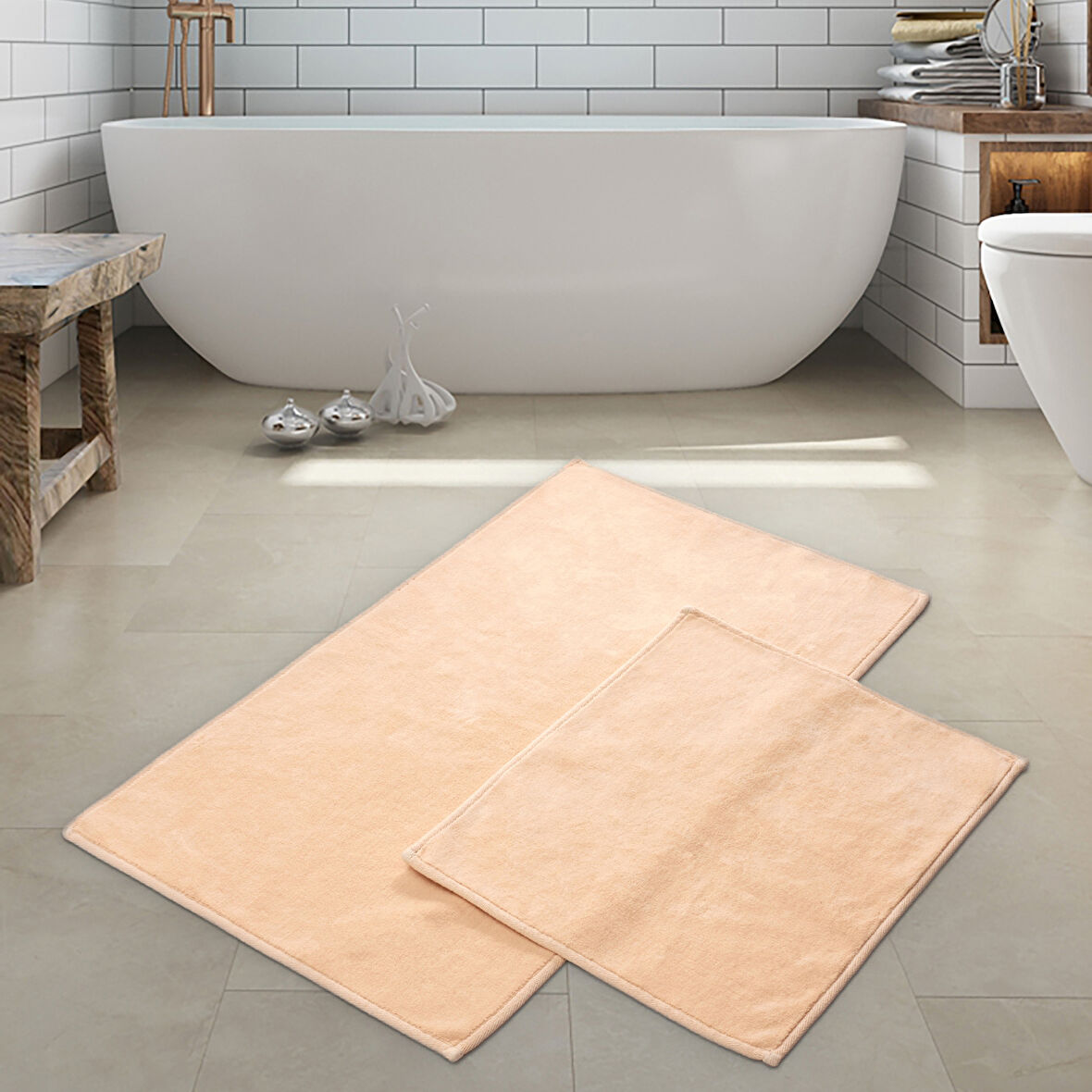 Alanur Home Pamuklu 2 Li Banyo Paspası Cappuccino