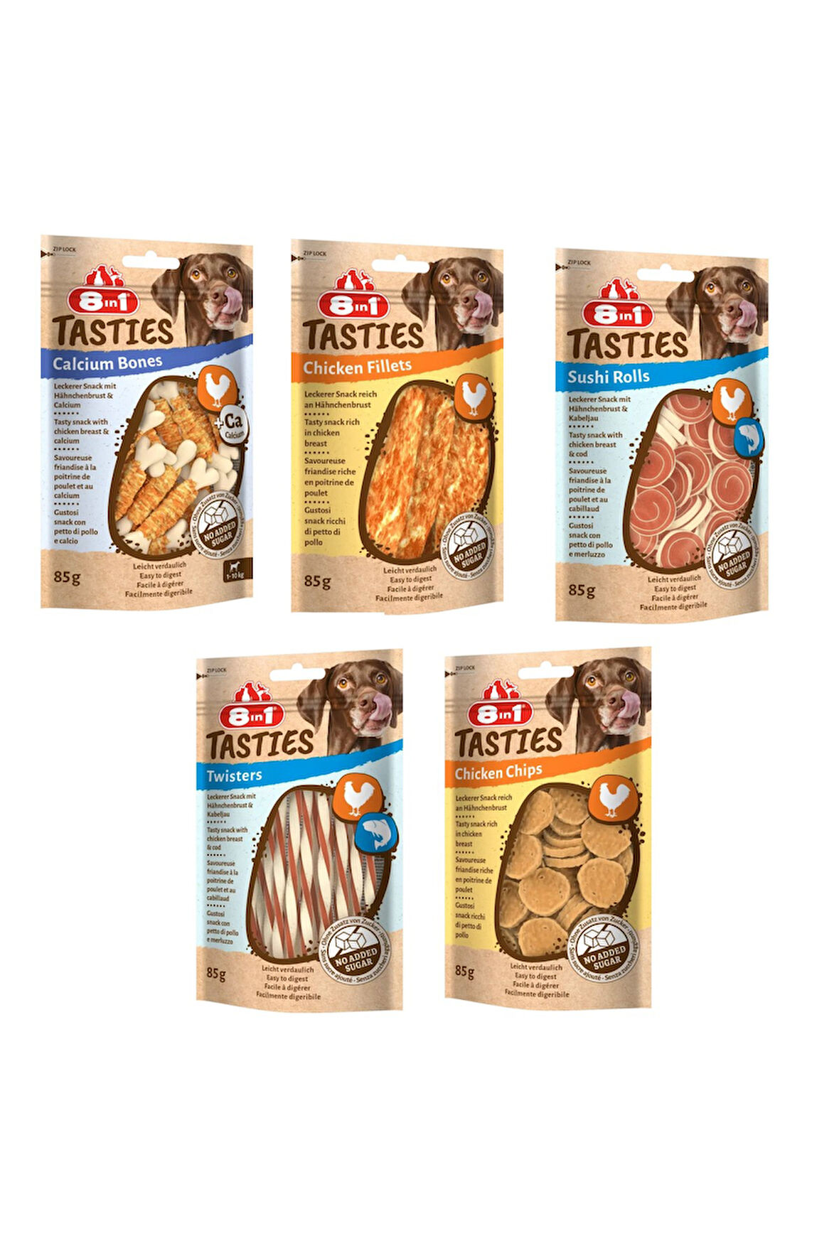 8in1 Tasties 5 Çeşit Karma Köpek Ödülü 85 Gr. X 5 Adet