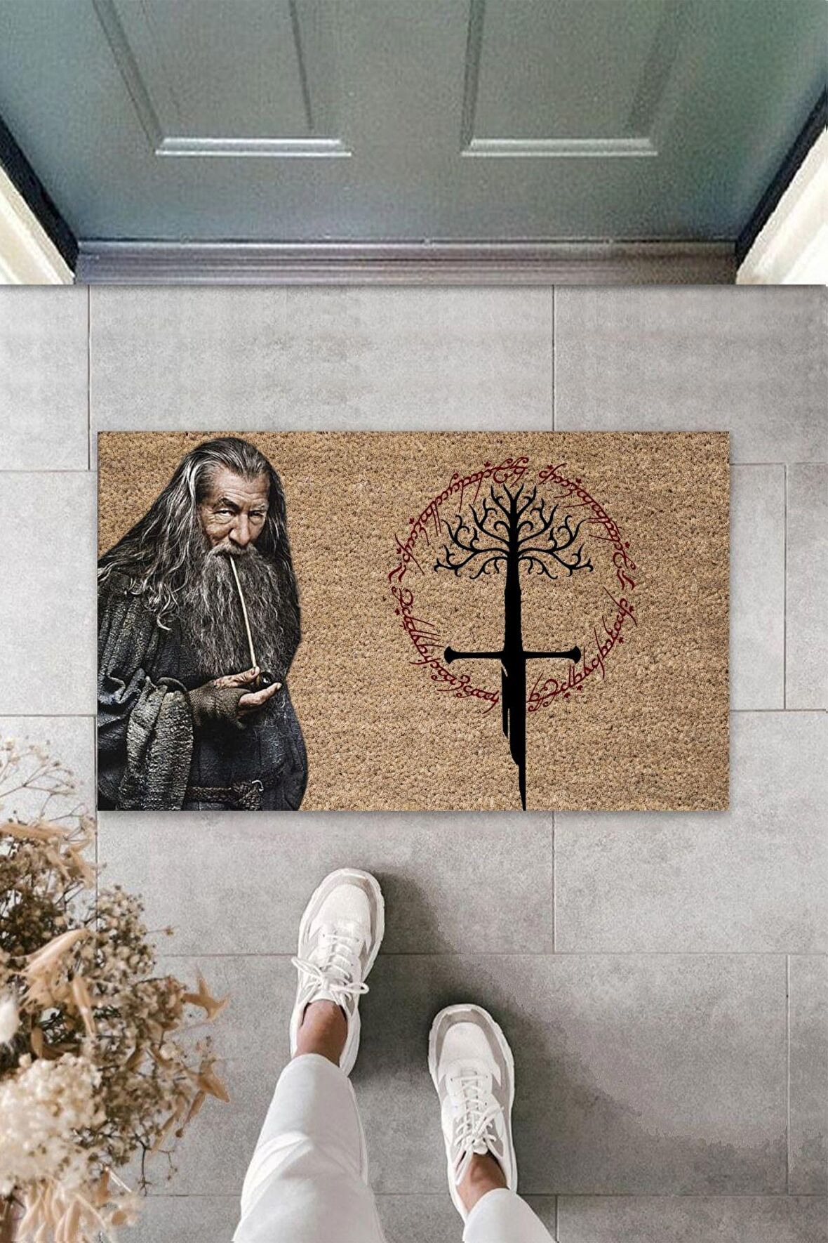 Dormot Home Modern Dijital Baskı - Yüzüklerin Efendisi Mizah - Kapı Önü Paspası 70x45cm