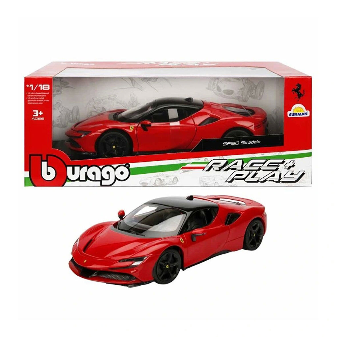 Nessiworld 16015 1:18 Ferrari SF90 Stradale Model Araba -Sunman