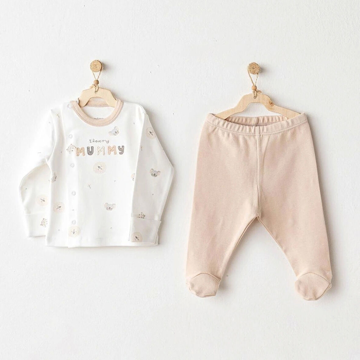 Nessiworld Andywawa AC25849 Happy Animals 2'Li Zıbın Set Beige