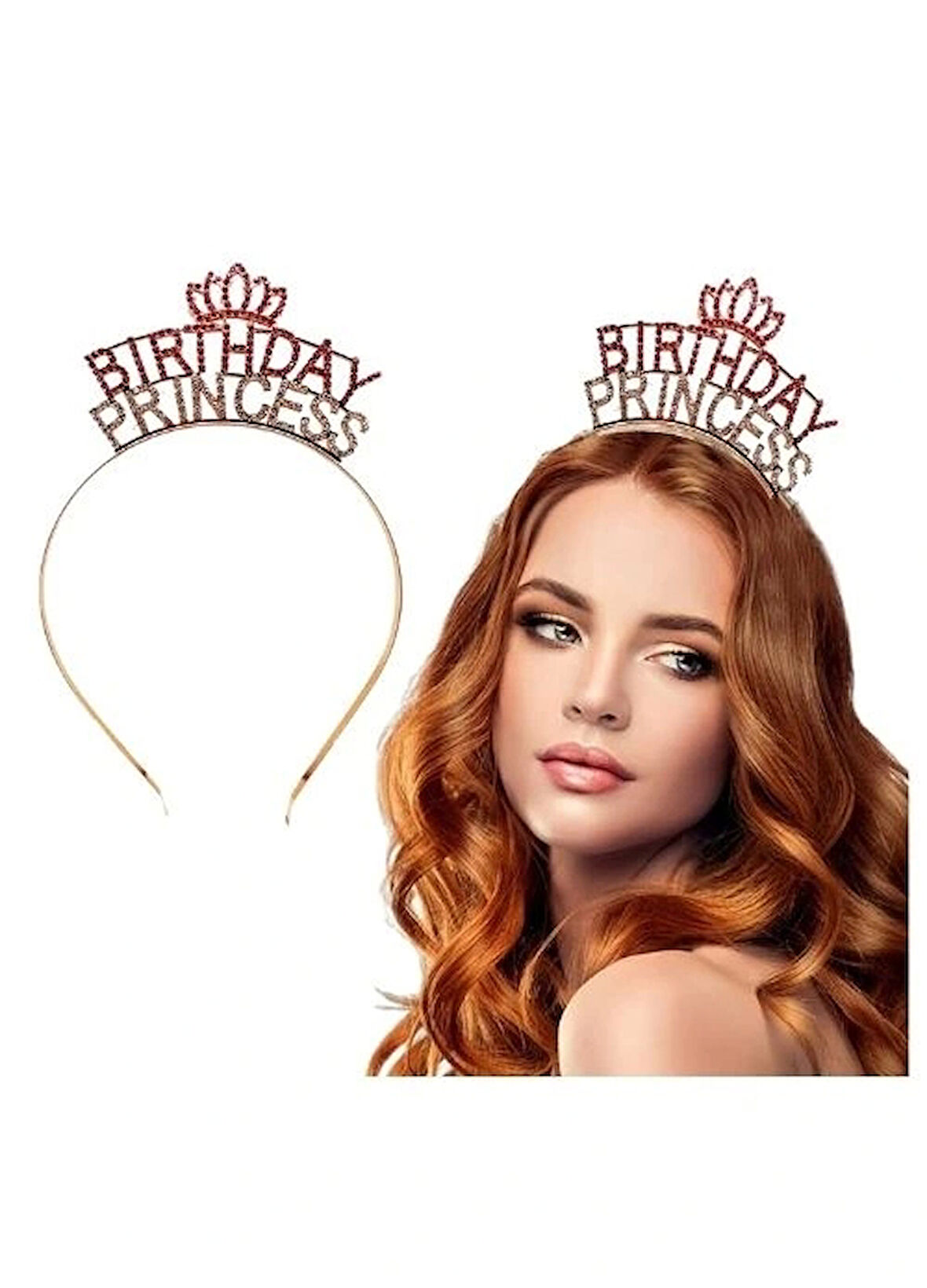 Nessiworld Birthday Princess Kristal Taç – Rose Gold Kaplama