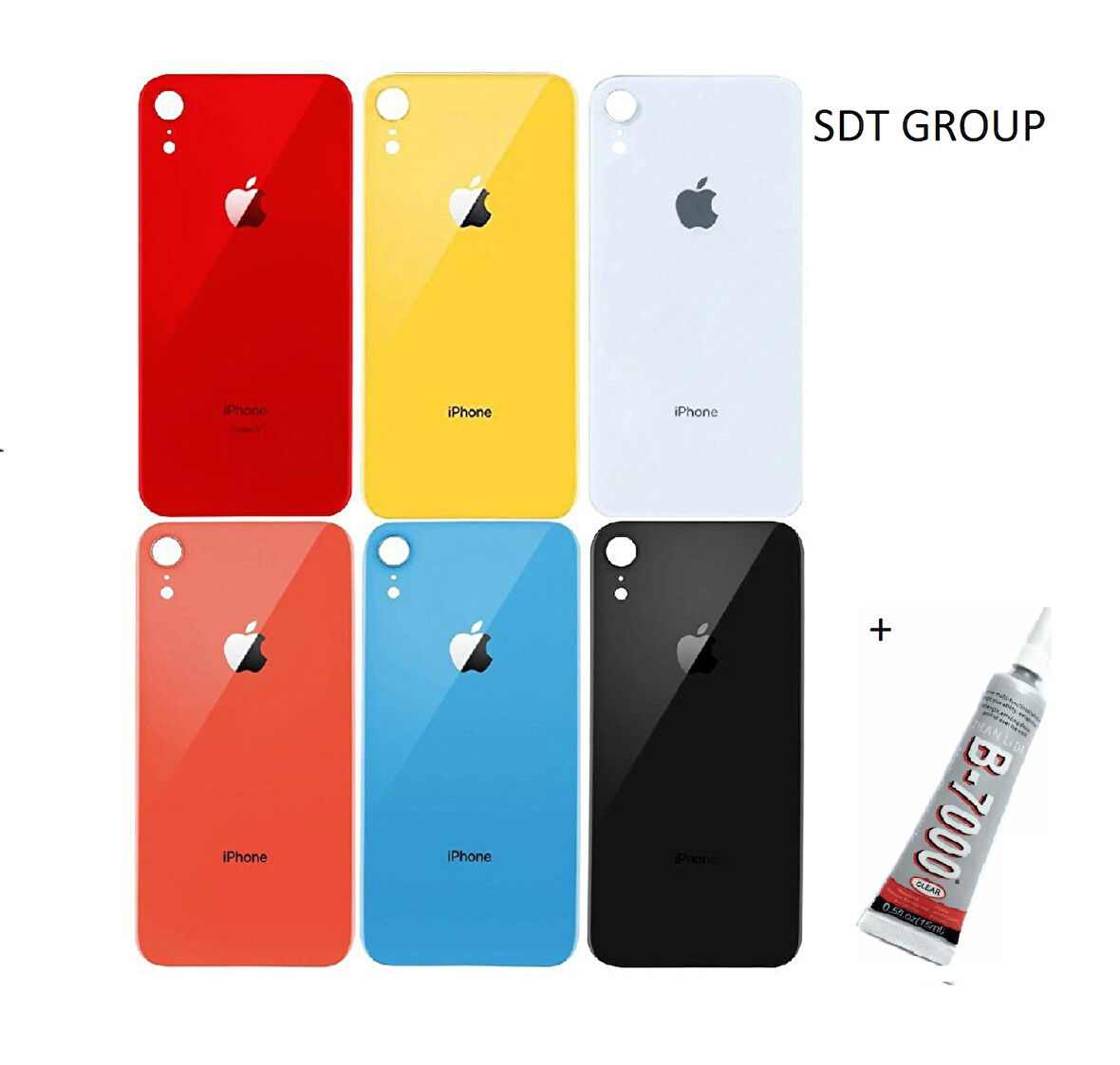 iPhone XR Arka Batarya Pil Kapağı SARI (B7000 15 ML Yapıştırıcı)
