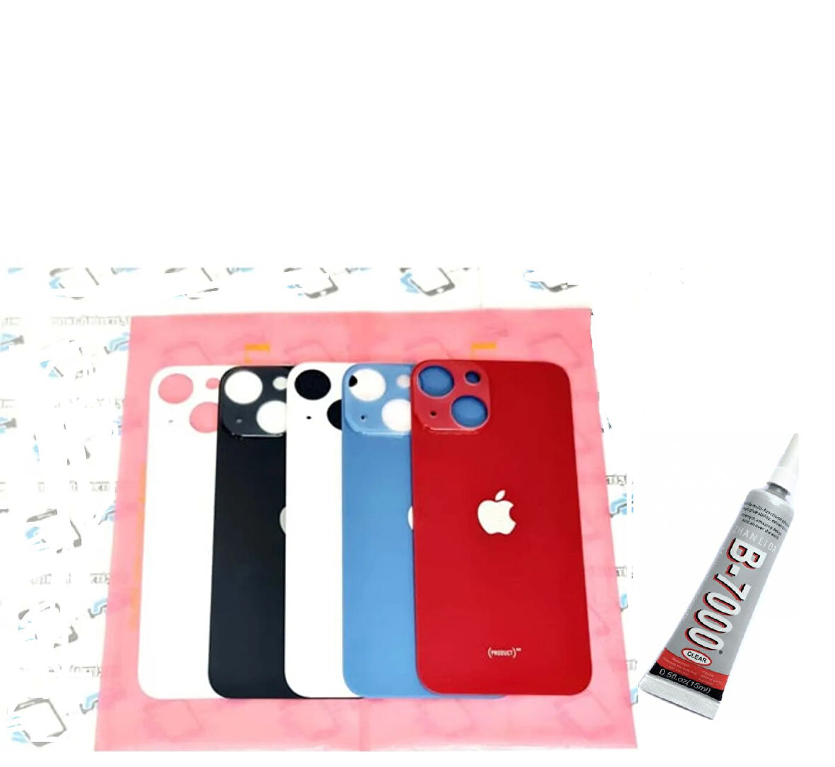 iPhone 14 Arka Batarya Pil Kapağı MAVİ (B7000 15 ML Yapıştırıcı)