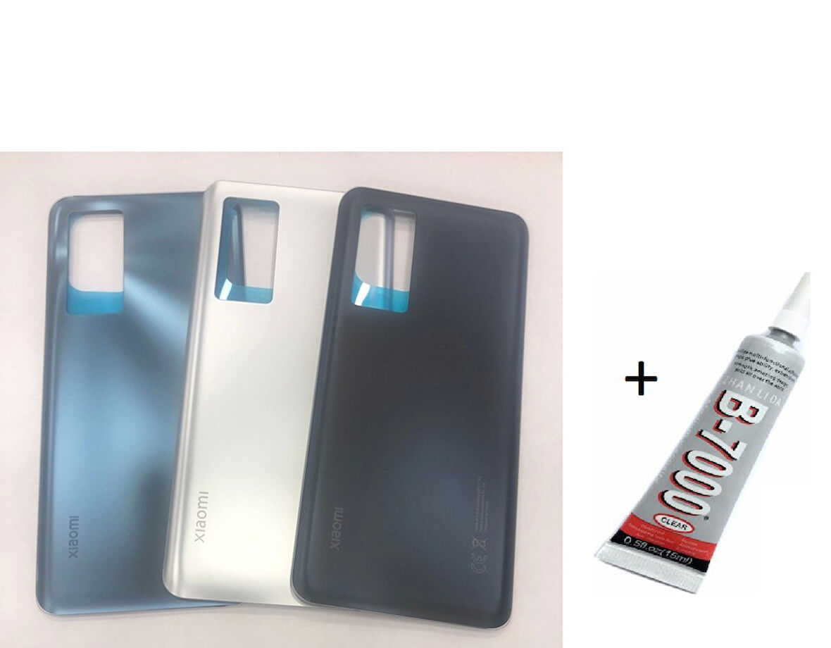 Mİ 12T Arka Batarya Pil Kapağı SİYAH (B7000 15 ML Yapıştırıcı)