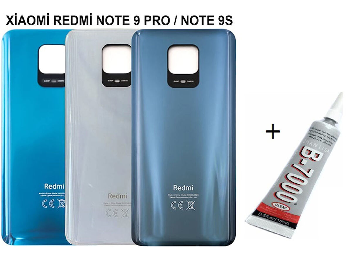 REDMİ NOTE 9 PRO- NOTE 9S Arka Batarya Pil Kapağı YEŞİL (B7000 15 ML Yapıştırıcı)