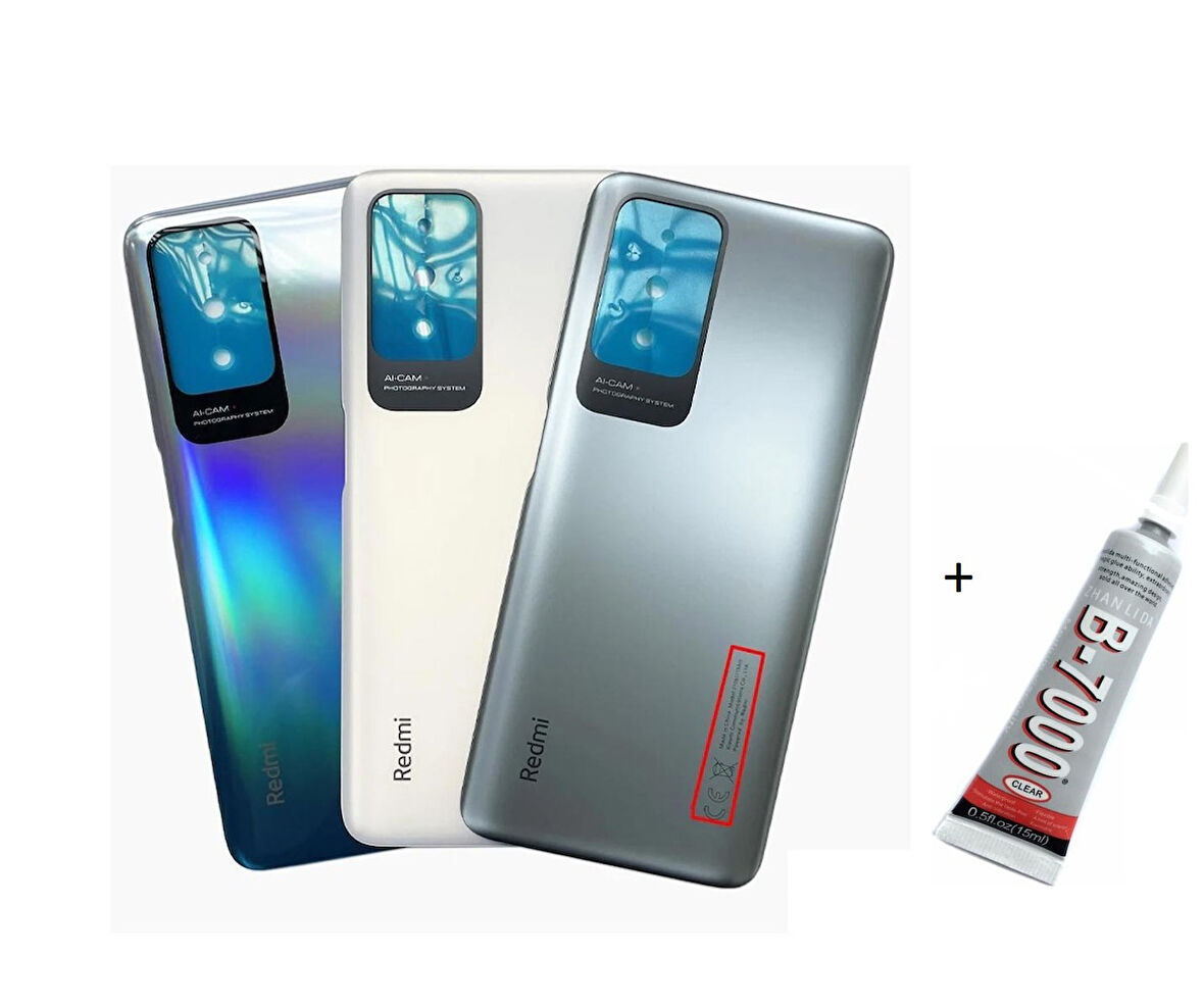  REDMİ NOTE 10 Arka Batarya Pil Kapağı DENİZ MAVİSİ (B7000 15 ML Yapıştırıcı)