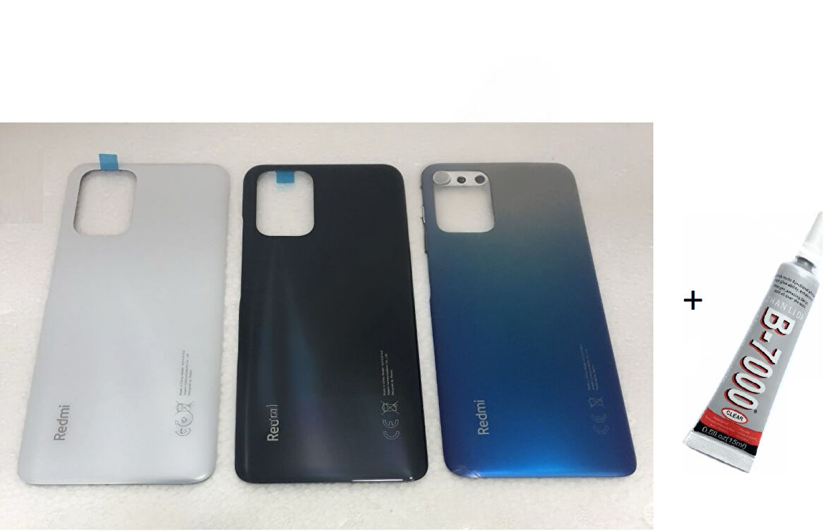  REDMİ NOTE 10 S Arka Batarya Pil Kapağı GRİ (B7000 15 ML Yapıştırıcı)