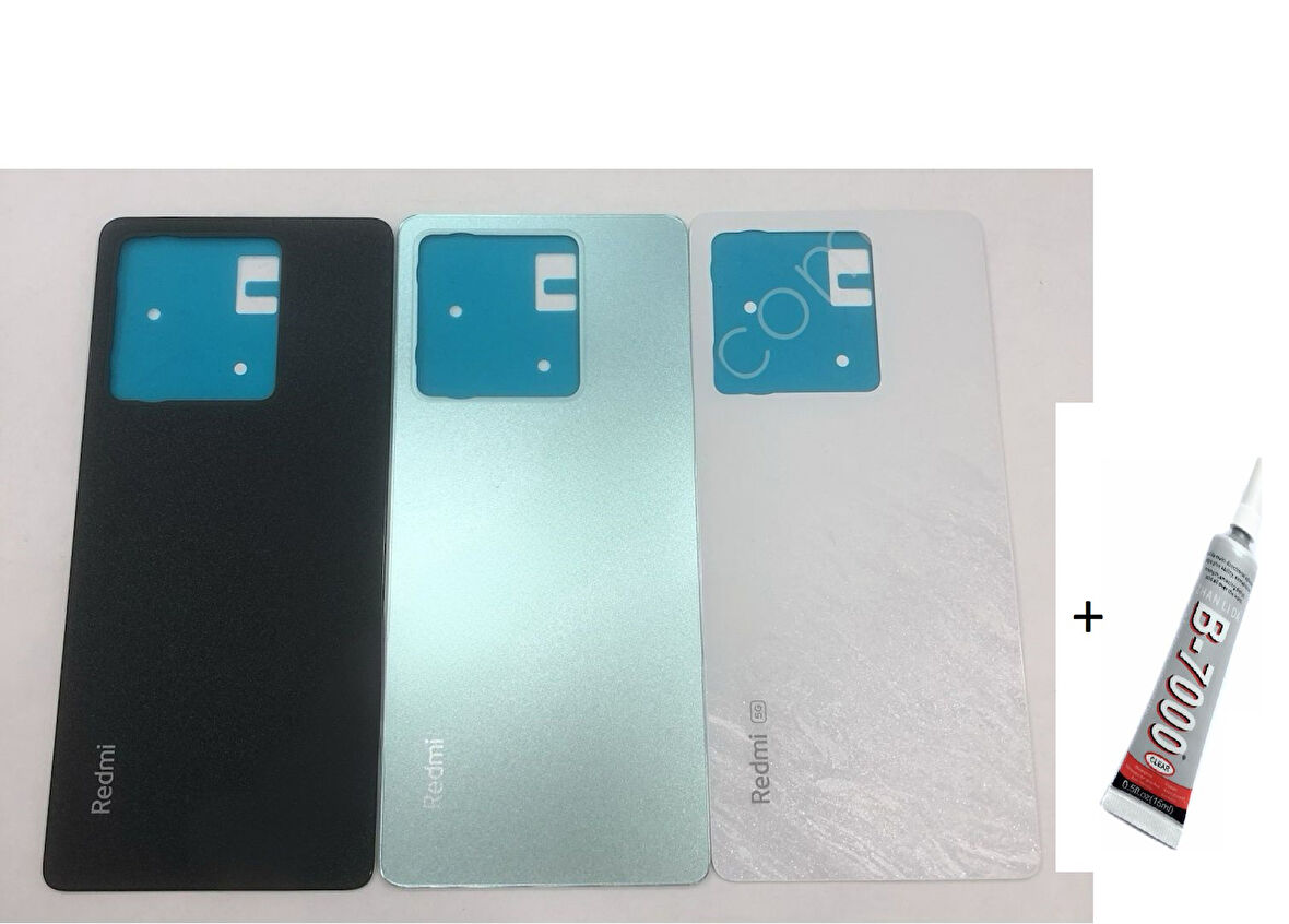 REDMİ NOTE 13 5G Arka Batarya Pil Kapağı MAVİ (B7000 15 ML Yapıştırıcı)