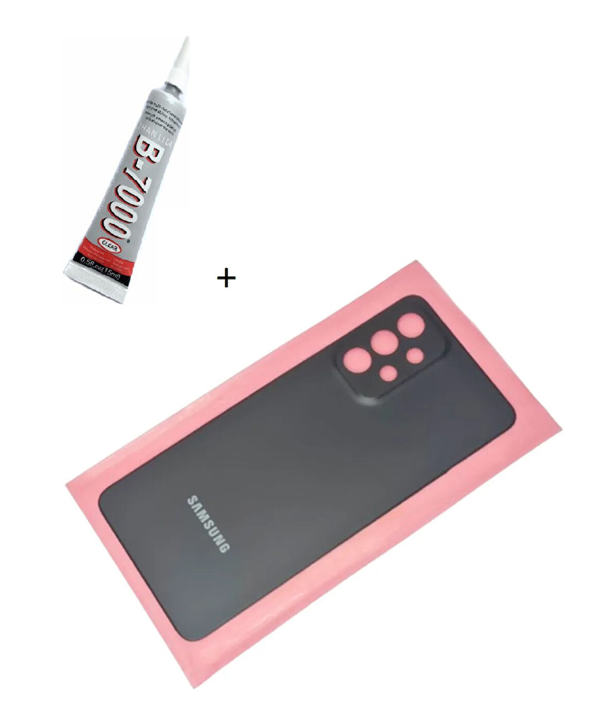 SAMSUNG A33 Arka Batarya Pil Kapağı SİYAH (B7000 15 ML Yapıştırıcı)