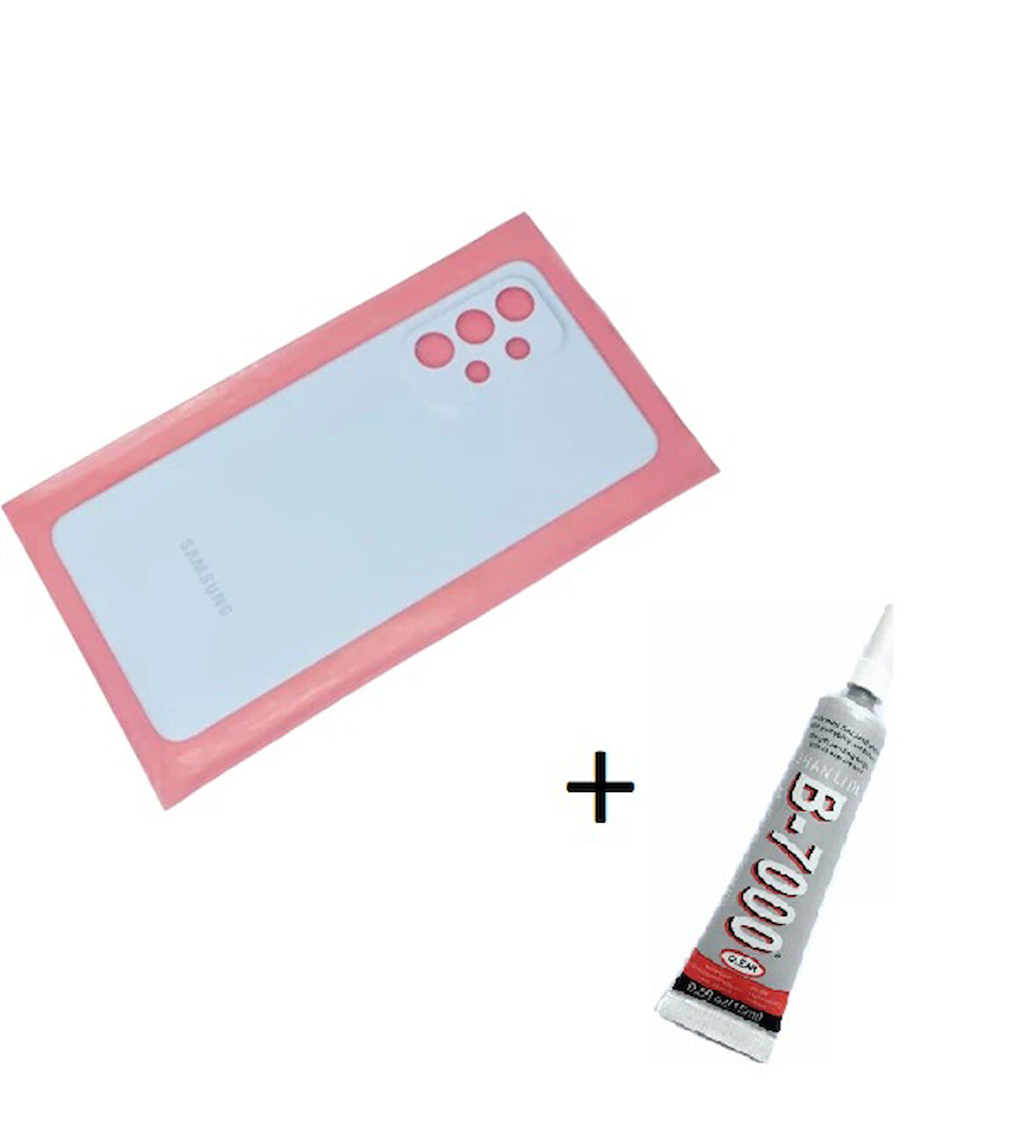 SAMSUNG A33 Arka Batarya Pil Kapağı MAVİ (B7000 15 ML Yapıştırıcı)