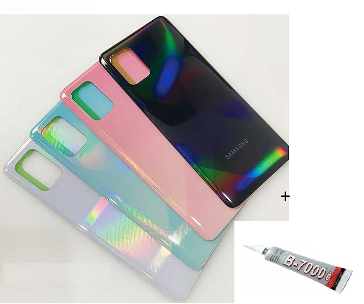 SAMSUNG A71 A715 Arka Batarya Pil Kapağı GÜMÜŞ (B7000 15 ML Yapıştırıcı)