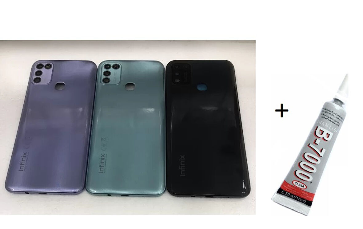 İNFİNİX HOT 11 PLAY Arka Batarya Pil Kapağı MAVİ (B7000 15 ML Yapıştırıcı)