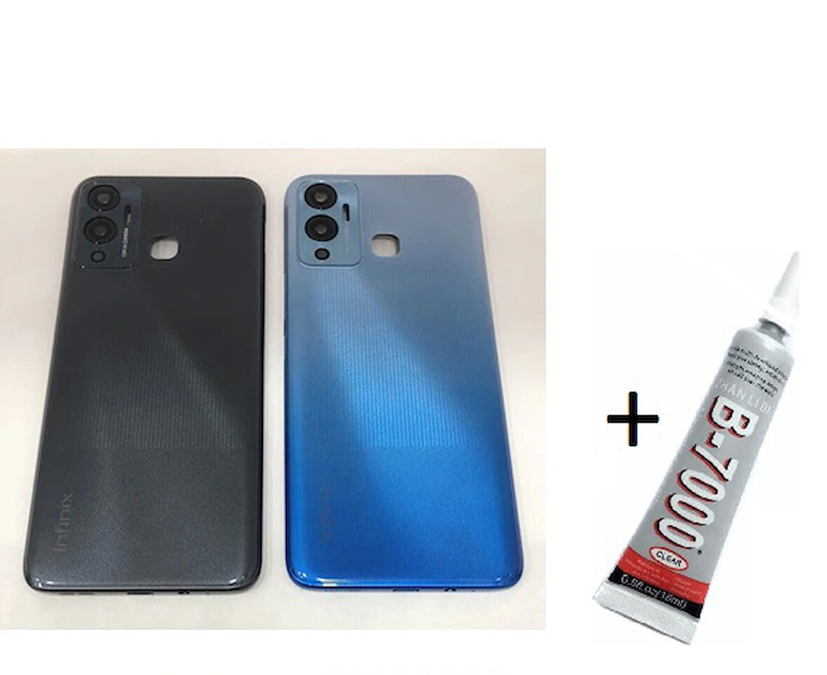 İNFİNİX HOT 12 PLUS Arka Batarya Pil Kapağı MAVİ (B7000 15 ML Yapıştırıcı)